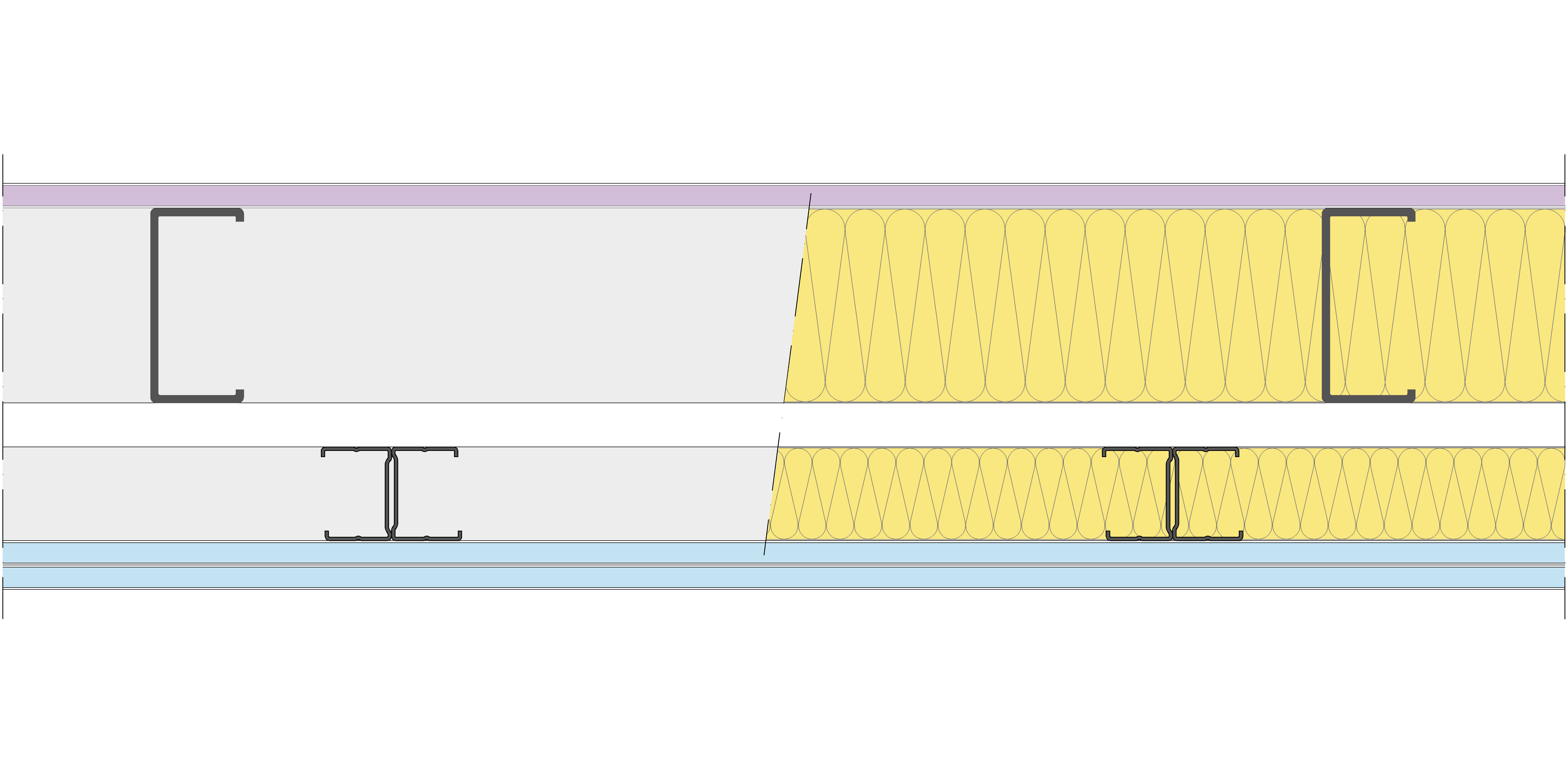 Fachada Ligera Pladur® EXO 185,5 (100-48-2 Z2/600 + e + 48-35H/400) WD + 2OMNIA 2MW