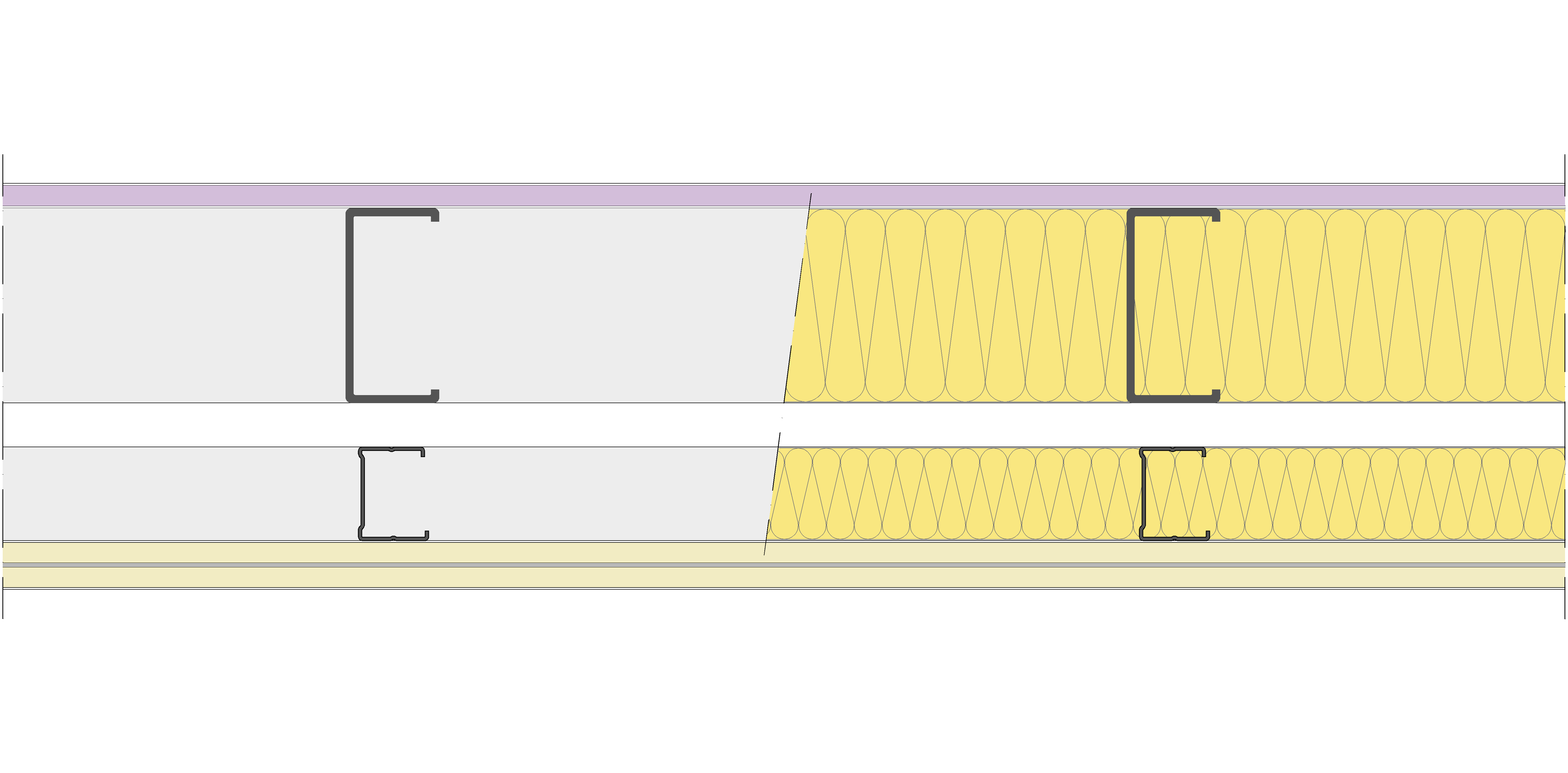 Fachada Ligera Pladur® EXO 185,5 (100-48-2 Z2/400 + e + 48-35/400) WD + 2N 2MW