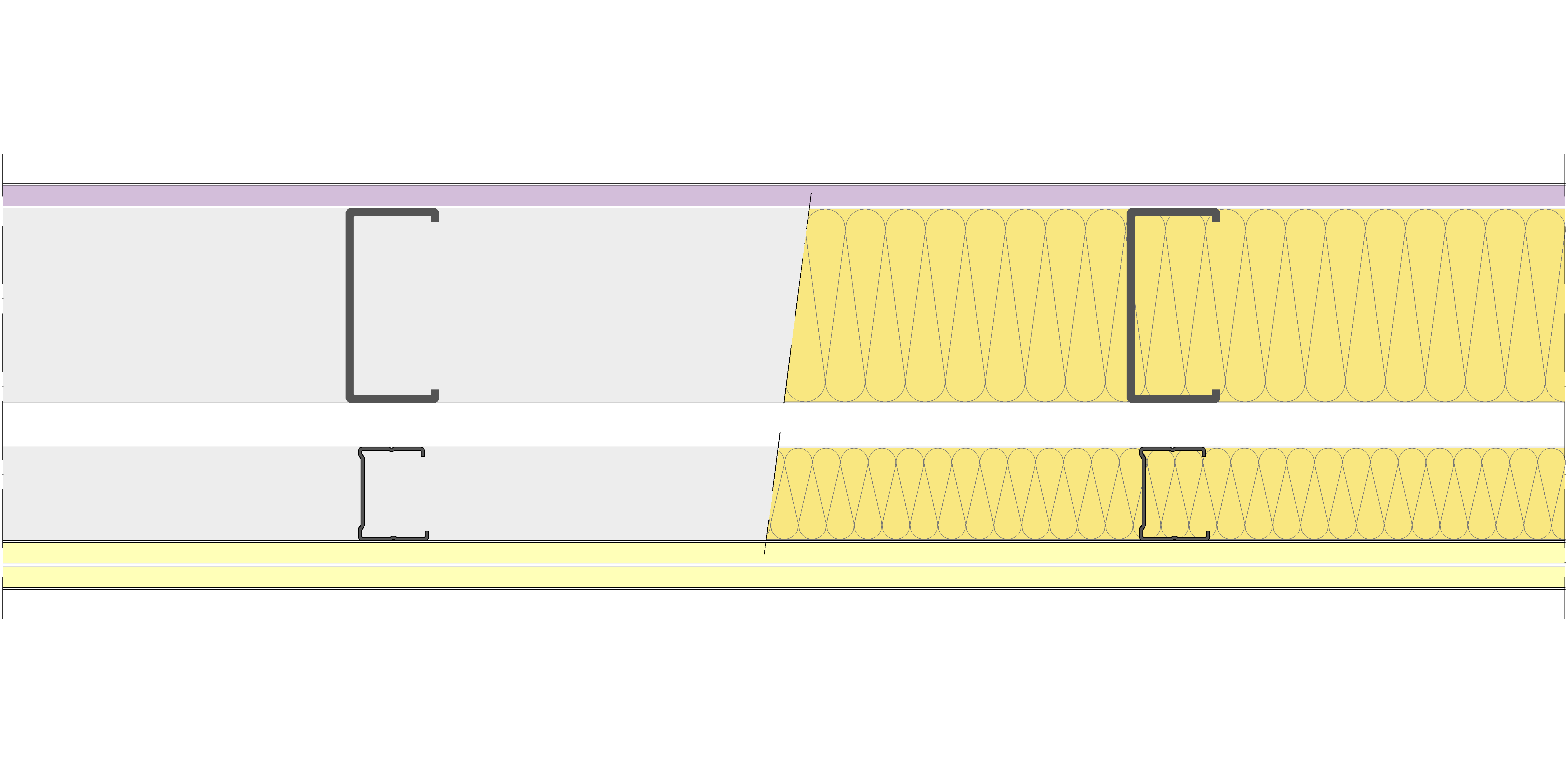 Fachada Ligera Pladur® EXO 185,5 (100-48-2 Z2/400 + e + 48-35/400) WD + 2I 2MW