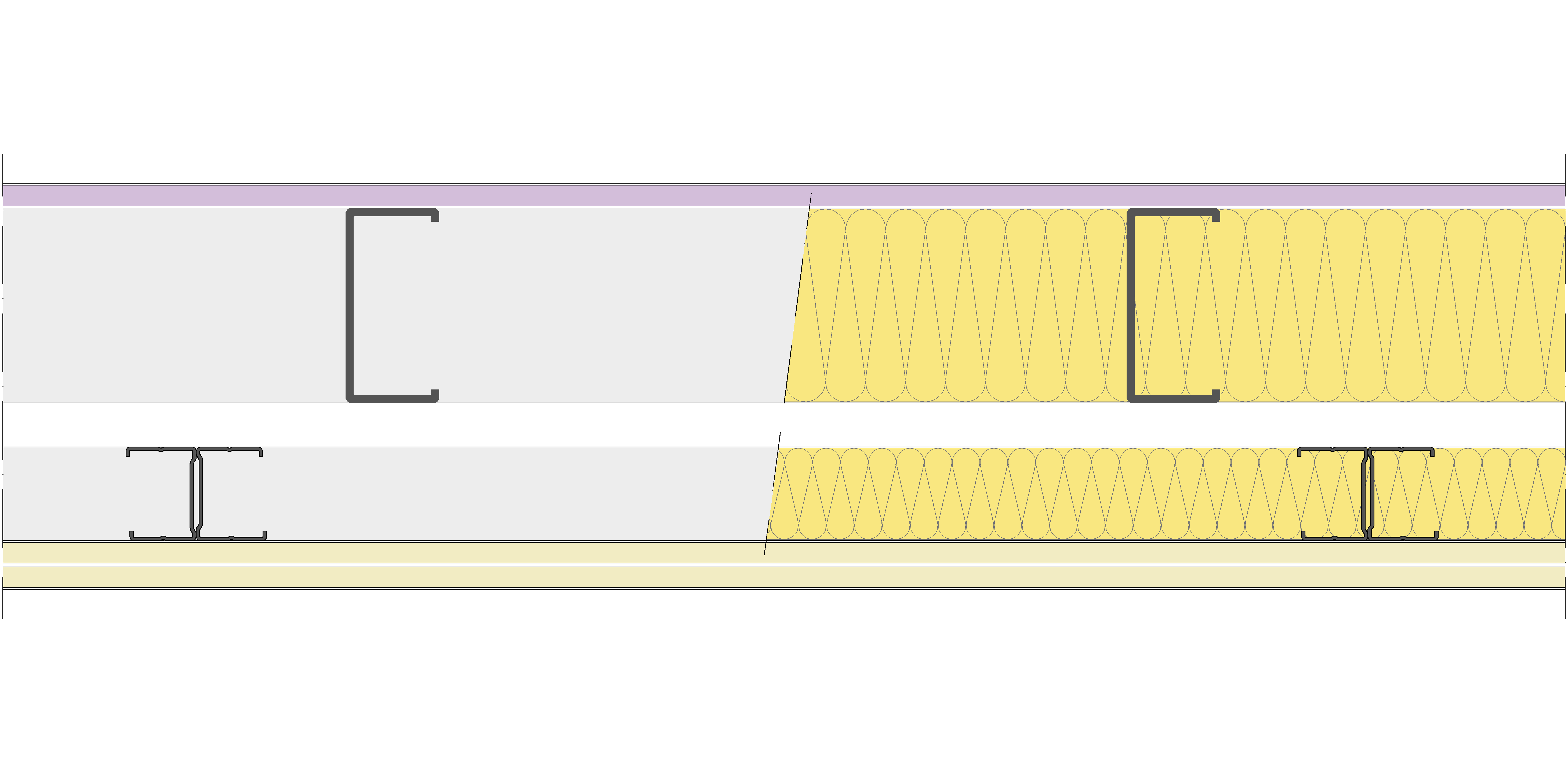 Fachada Ligera Pladur® EXO 185,5 (100-48-2 Z2/400 + e + 48-35H/600) WD + 2N 2MW