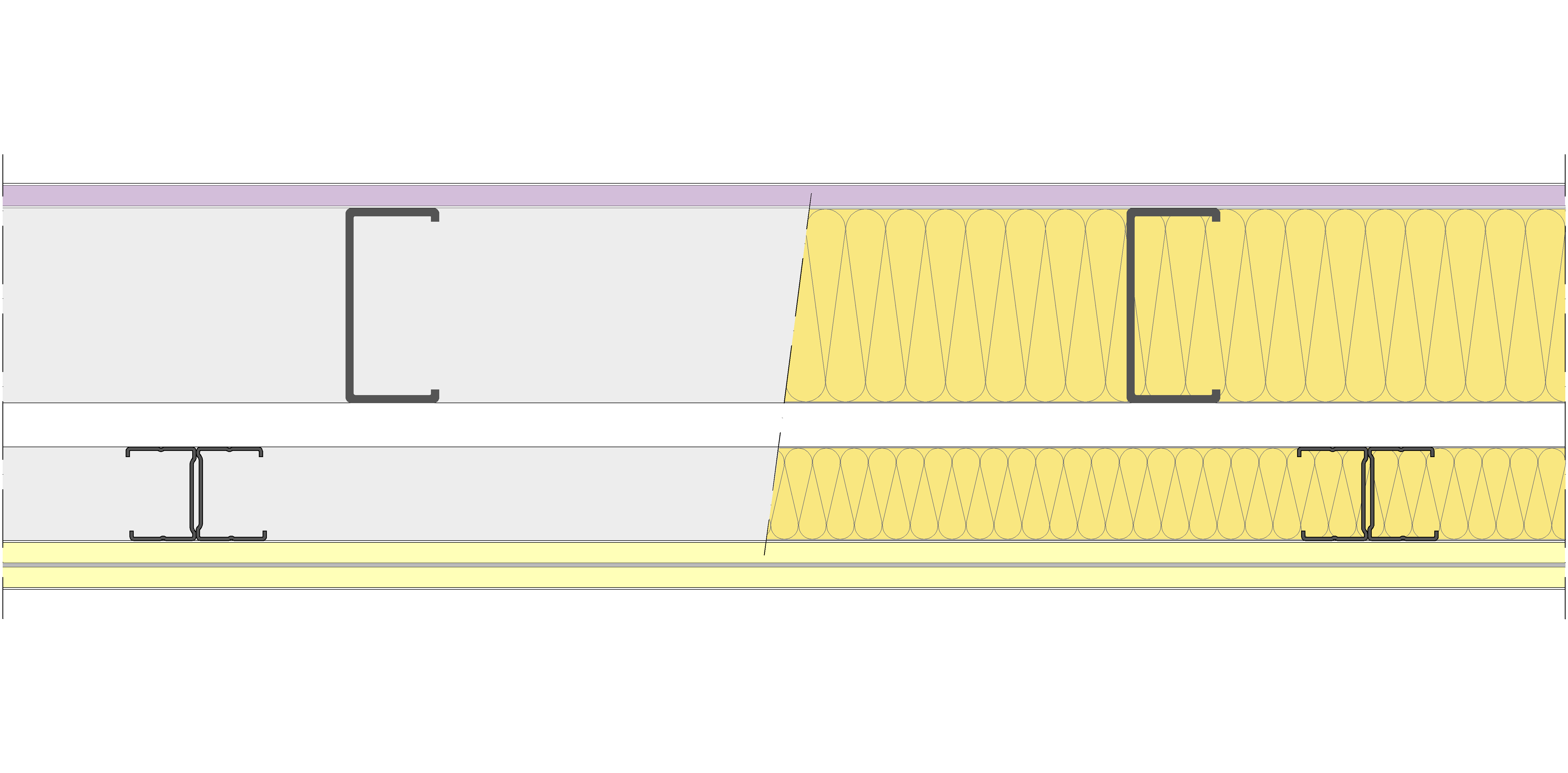 Fachada Ligera Pladur® EXO 185,5 (100-48-2 Z2/400 + e + 48-35H/600) WD + 2I 2MW