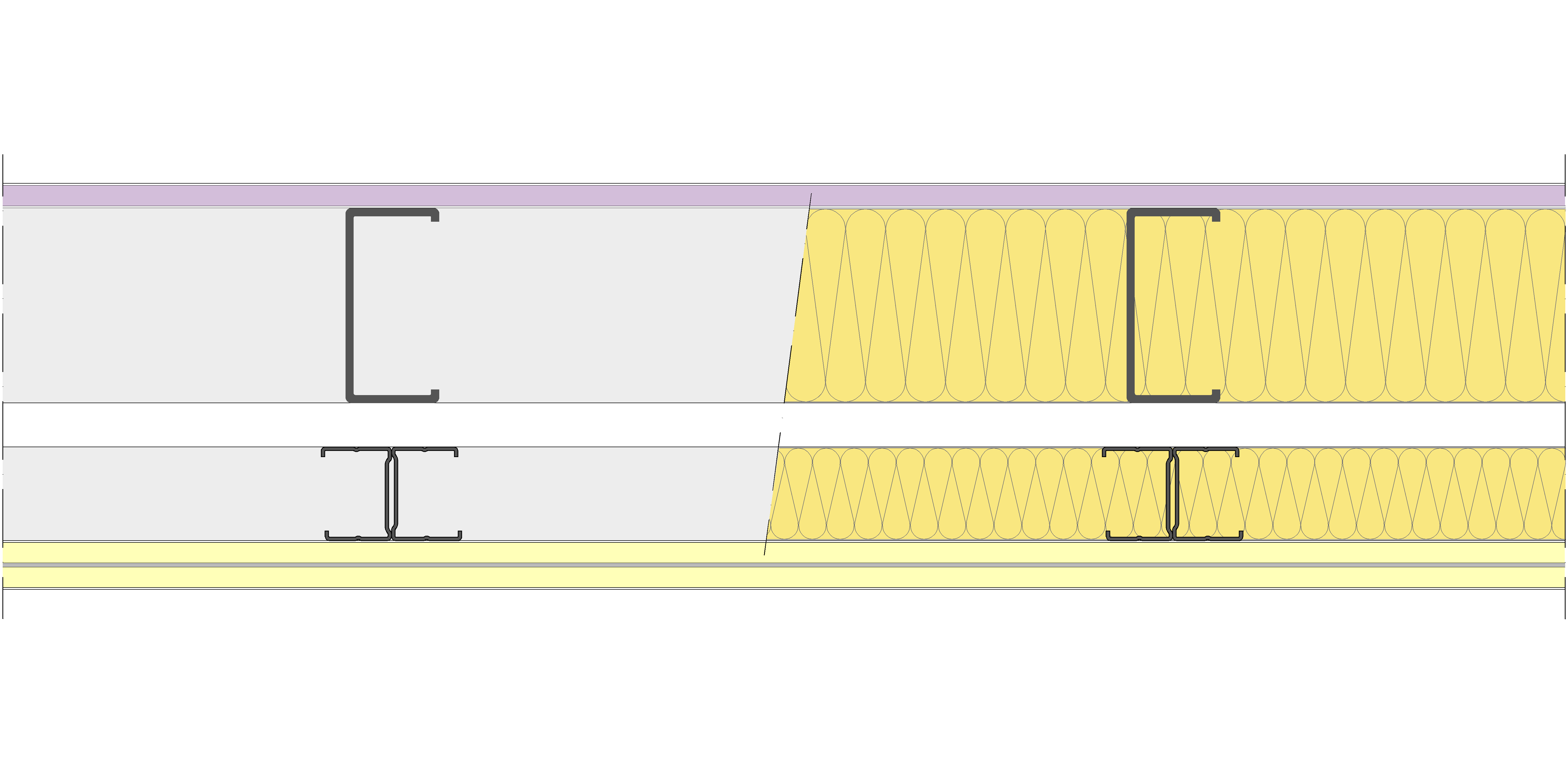 Fachada Ligera Pladur® EXO 185,5 (100-48-2 Z2/400 + e + 48-35H/400) WD + 2I 2MW