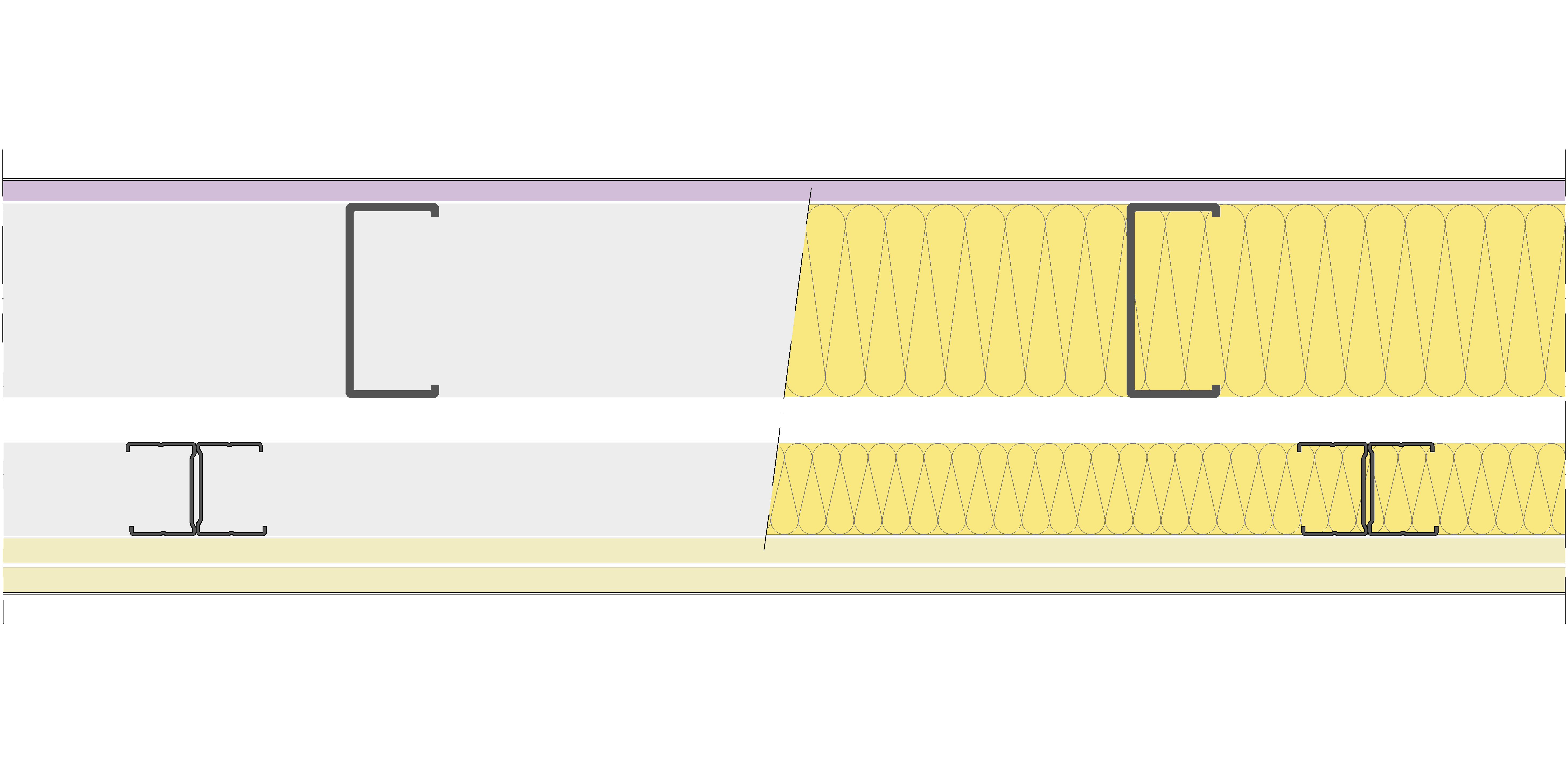 Fachada Ligera Pladur® EXO 190,5 (100-48-2 Z2/400 + e + 48-35H/600) WD + 2N 2MW