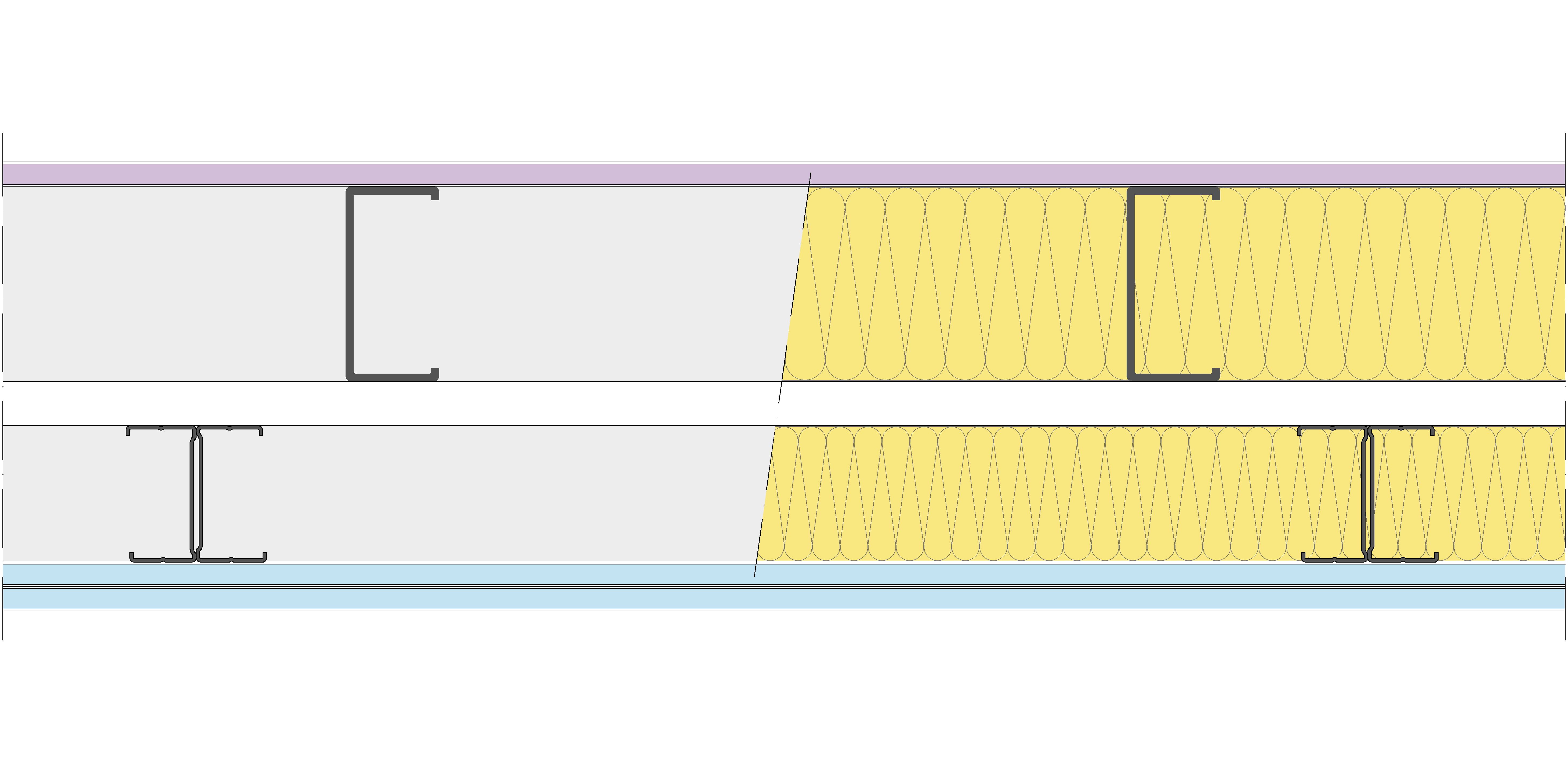 Fachada Ligera Pladur® EXO 207,5 (100-48-2 Z2/400 + e + 70-35H/600) WD + 2OMNIA 2MW