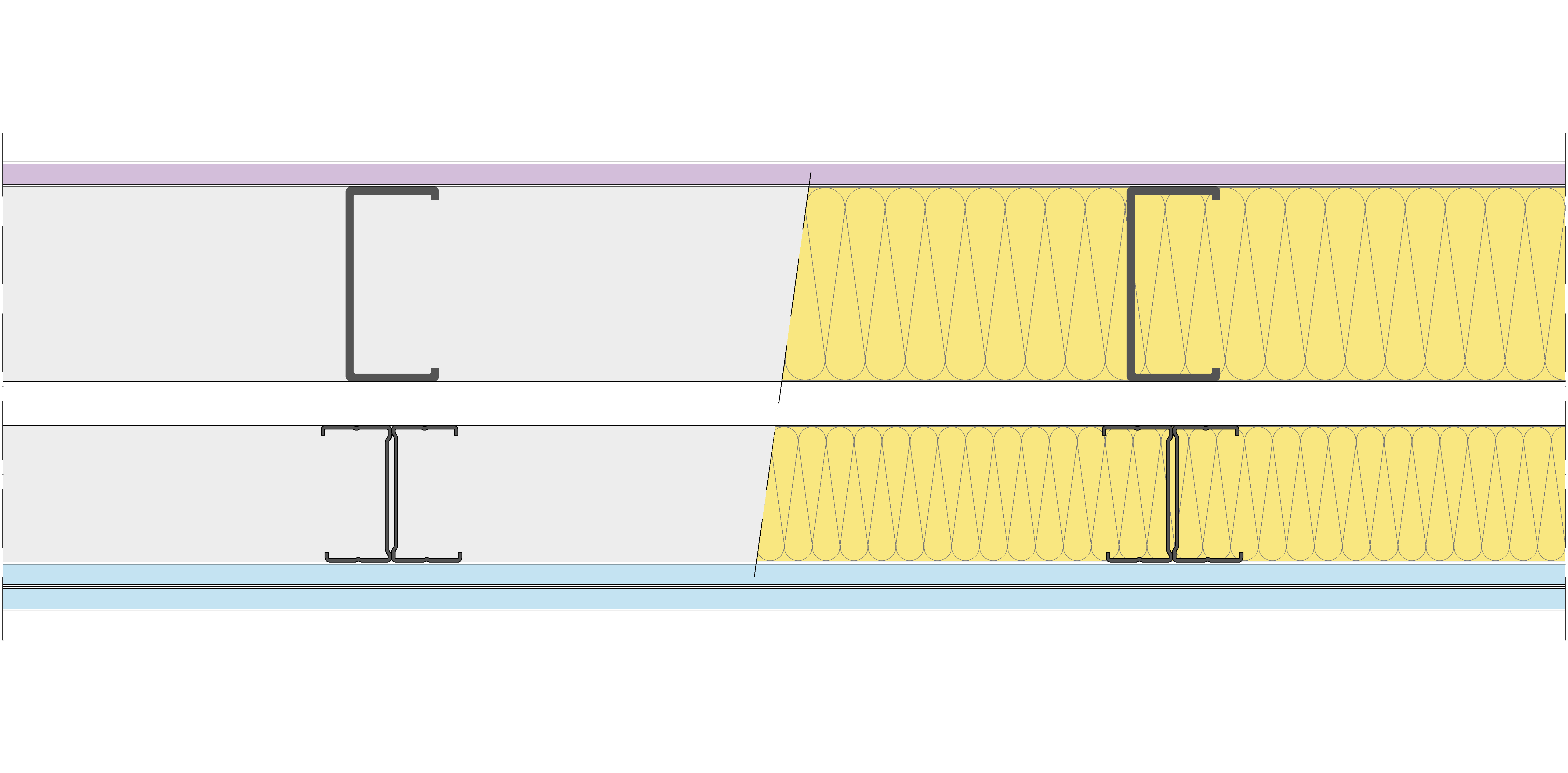 Fachada Ligera Pladur® EXO 207,5 (100-48-2 Z2/400 + e + 70-35H/400) WD + 2OMNIA 2MW