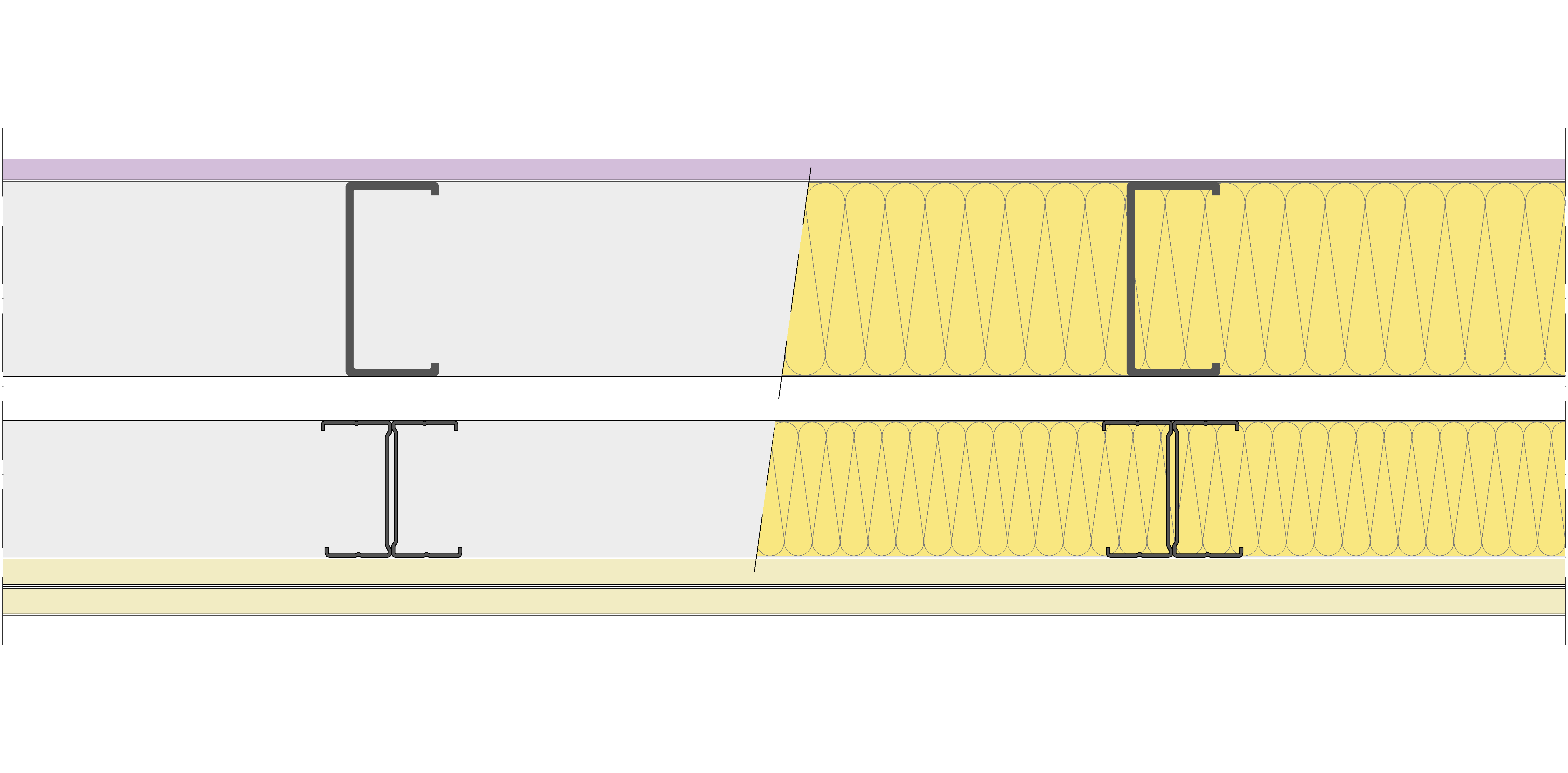 Fachada Ligera Pladur® EXO 212,5 (100-48-2 Z2/400 + e + 70-35H/400) WD + 2N 2MW