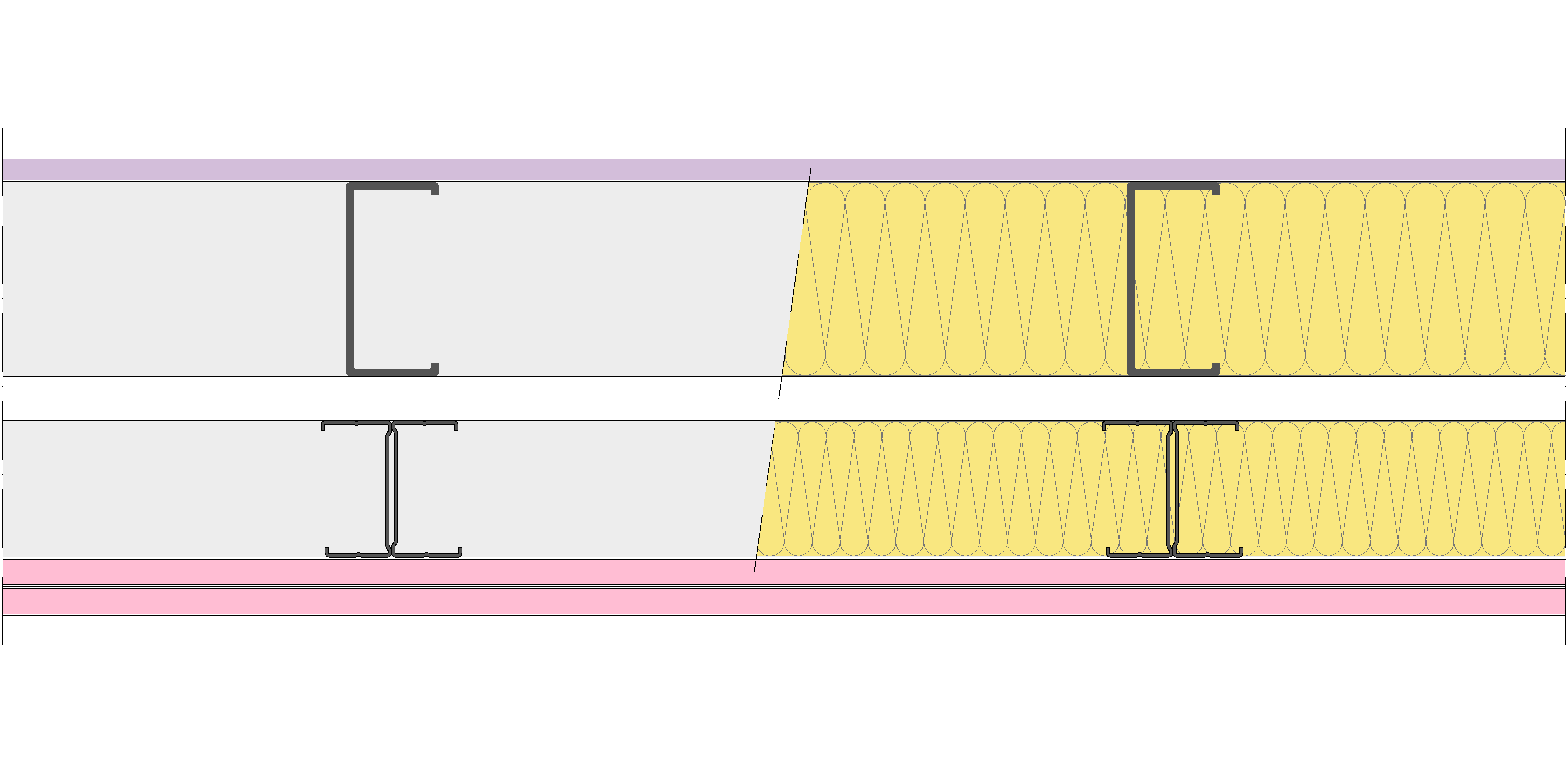 Fachada Ligera Pladur® EXO 212,5 (100-48-2 Z2/400 + e + 70-35H/400) WD + 2F 2MW