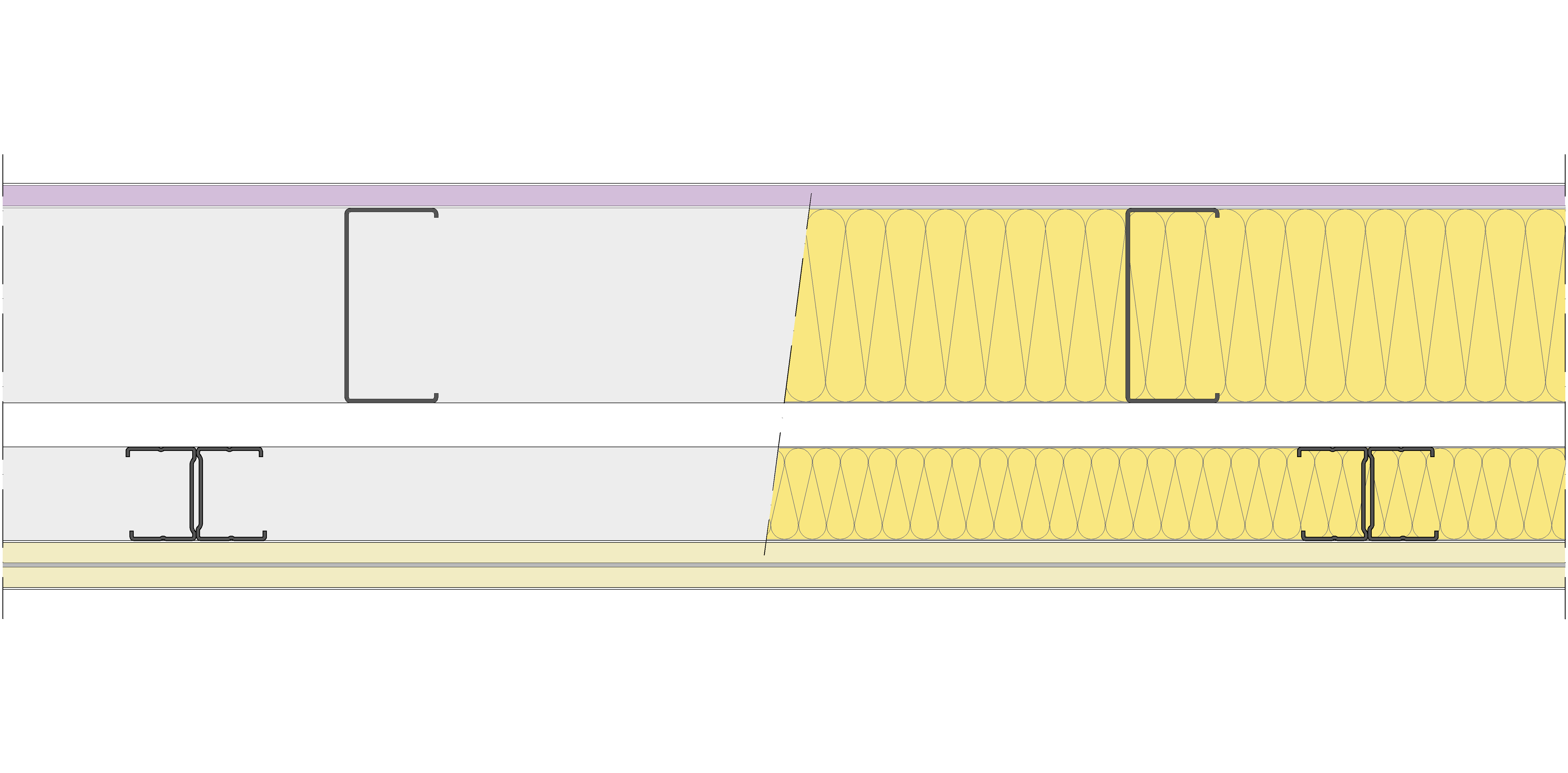 Fachada Ligera Pladur® EXO 185,5 (100-48-1 Z5/400 + e + 48-35H/600) WD + 2N 2MW