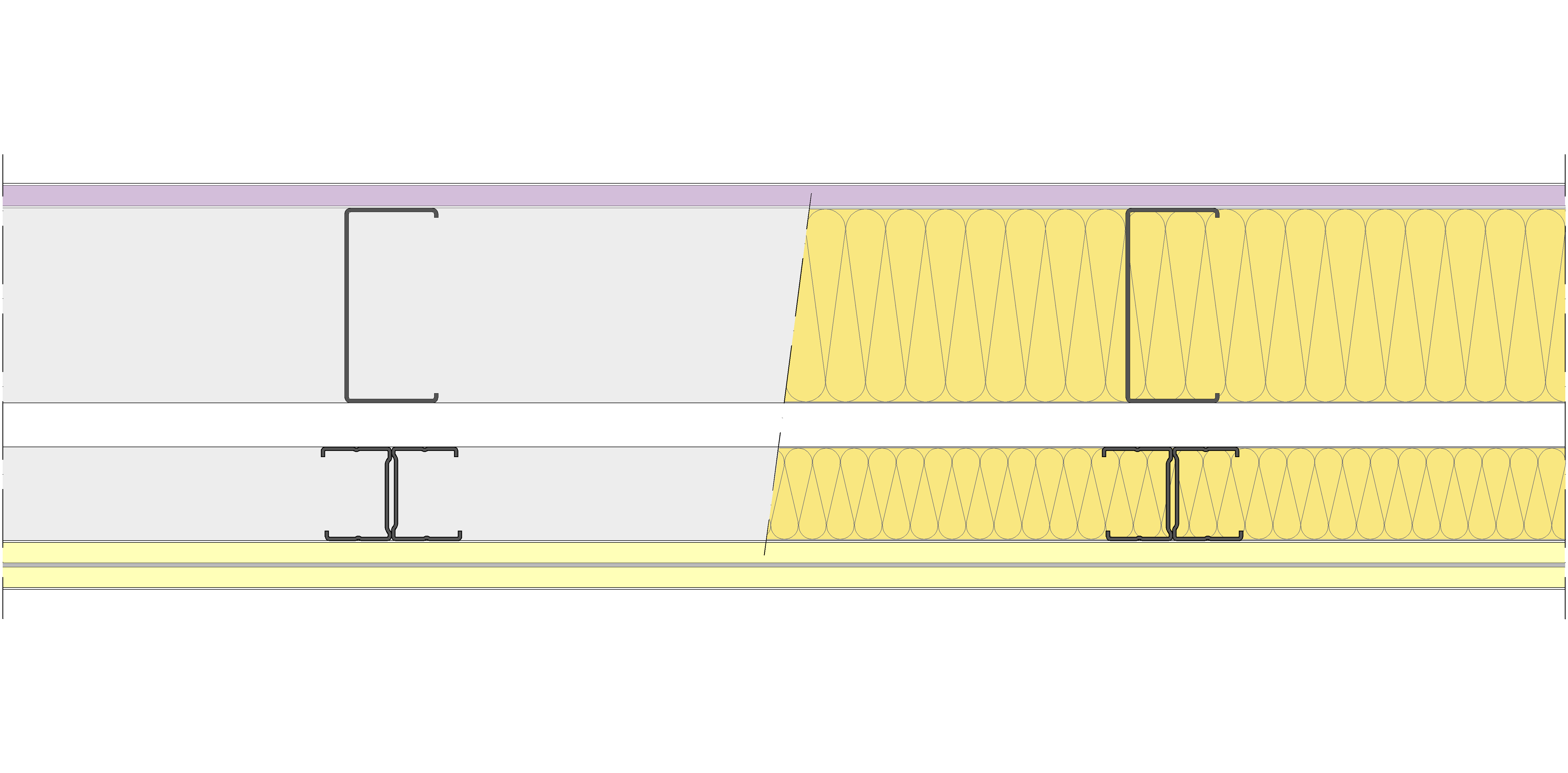 Fachada Ligera Pladur® EXO 185,5 (100-48-1 Z5/400 + e + 48-35H/400) WD + 2I 2MW