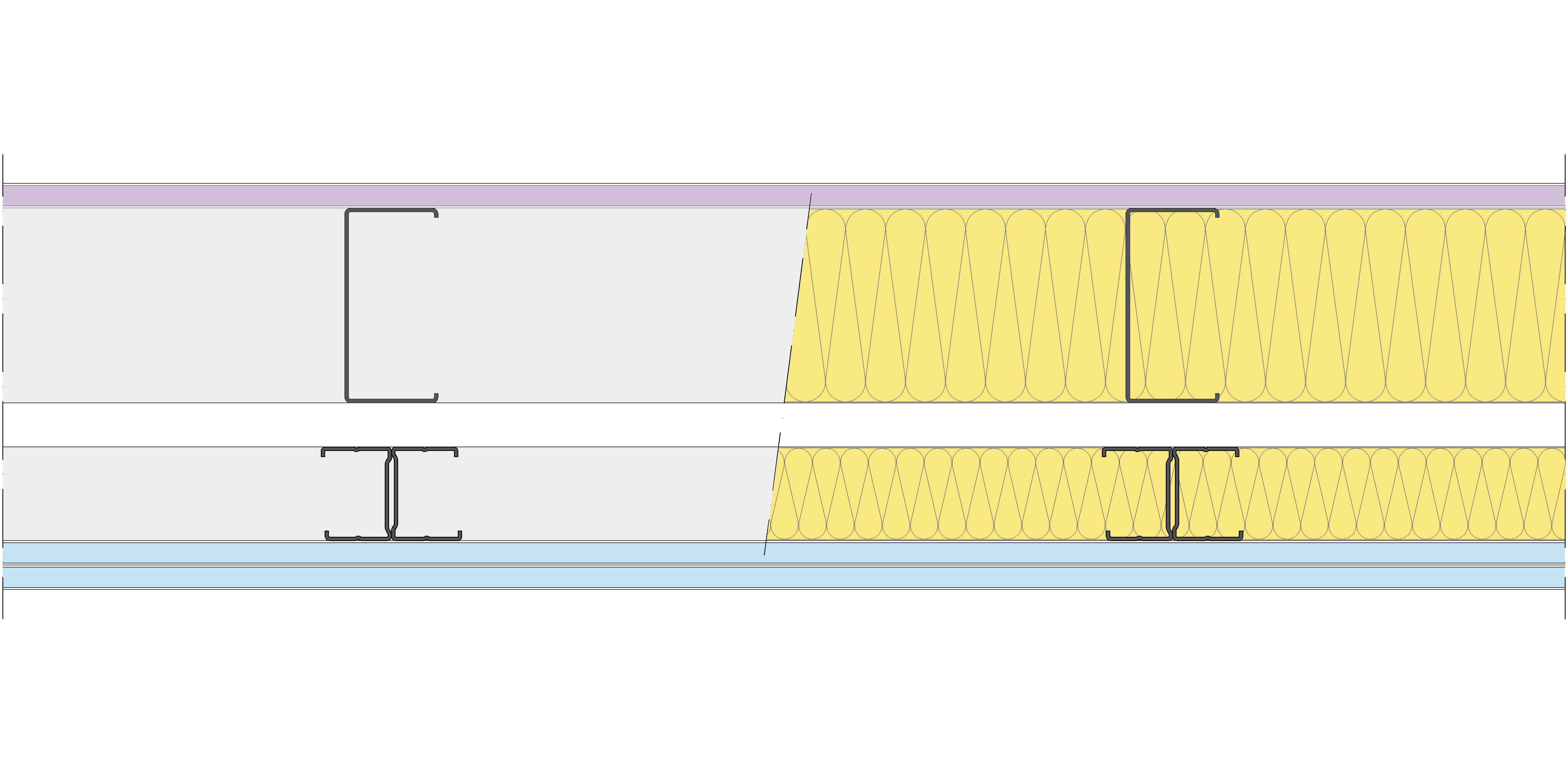Fachada Ligera Pladur® EXO 185,5 (100-48-1 Z5/400 + e + 48-35H/400) WD + 2OMNIA 2MW