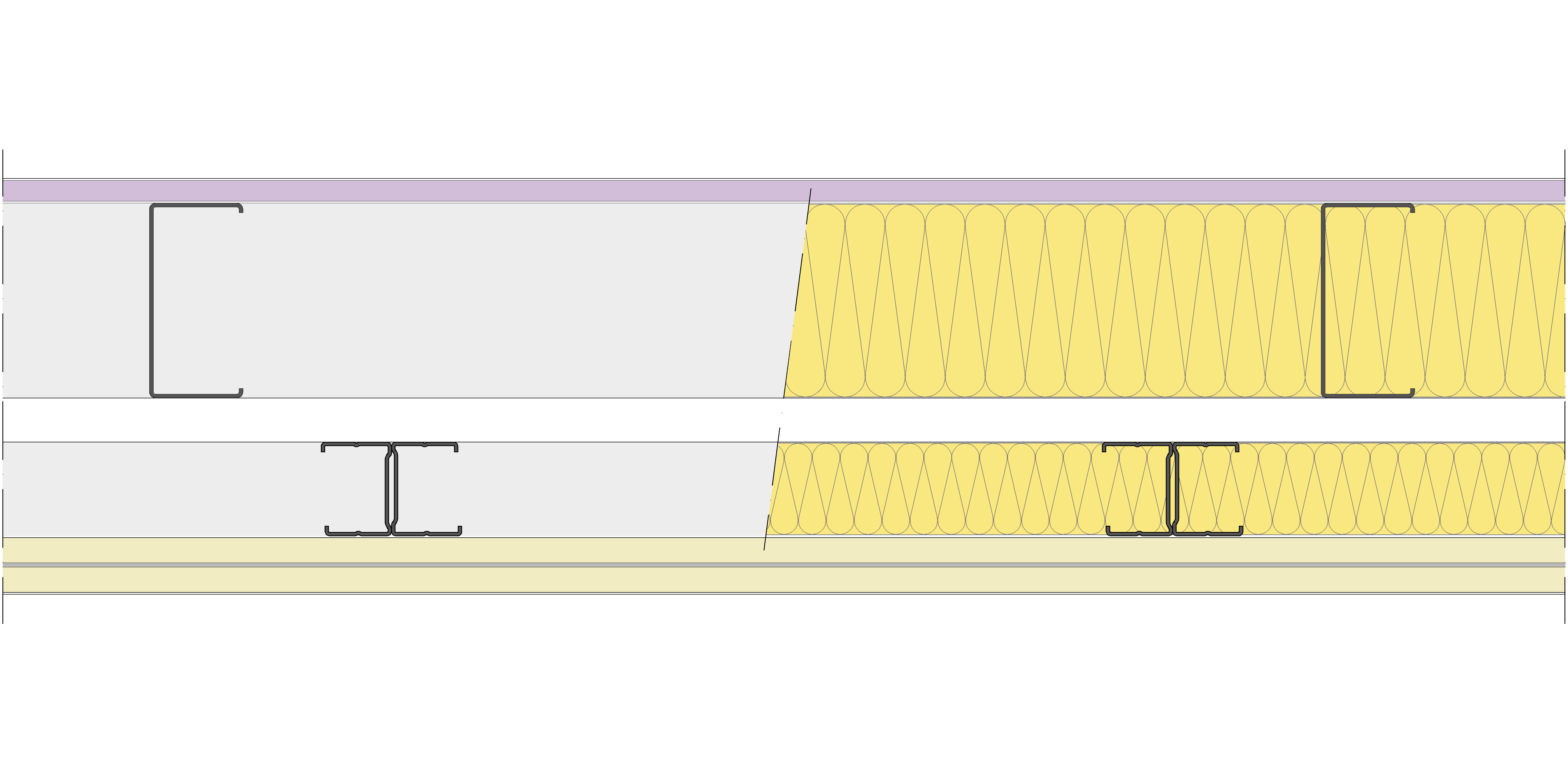 Fachada Ligera Pladur® EXO 190,5 (100-48-1 Z5/600 + e + 48-35H/400) WD + 2N 2MW