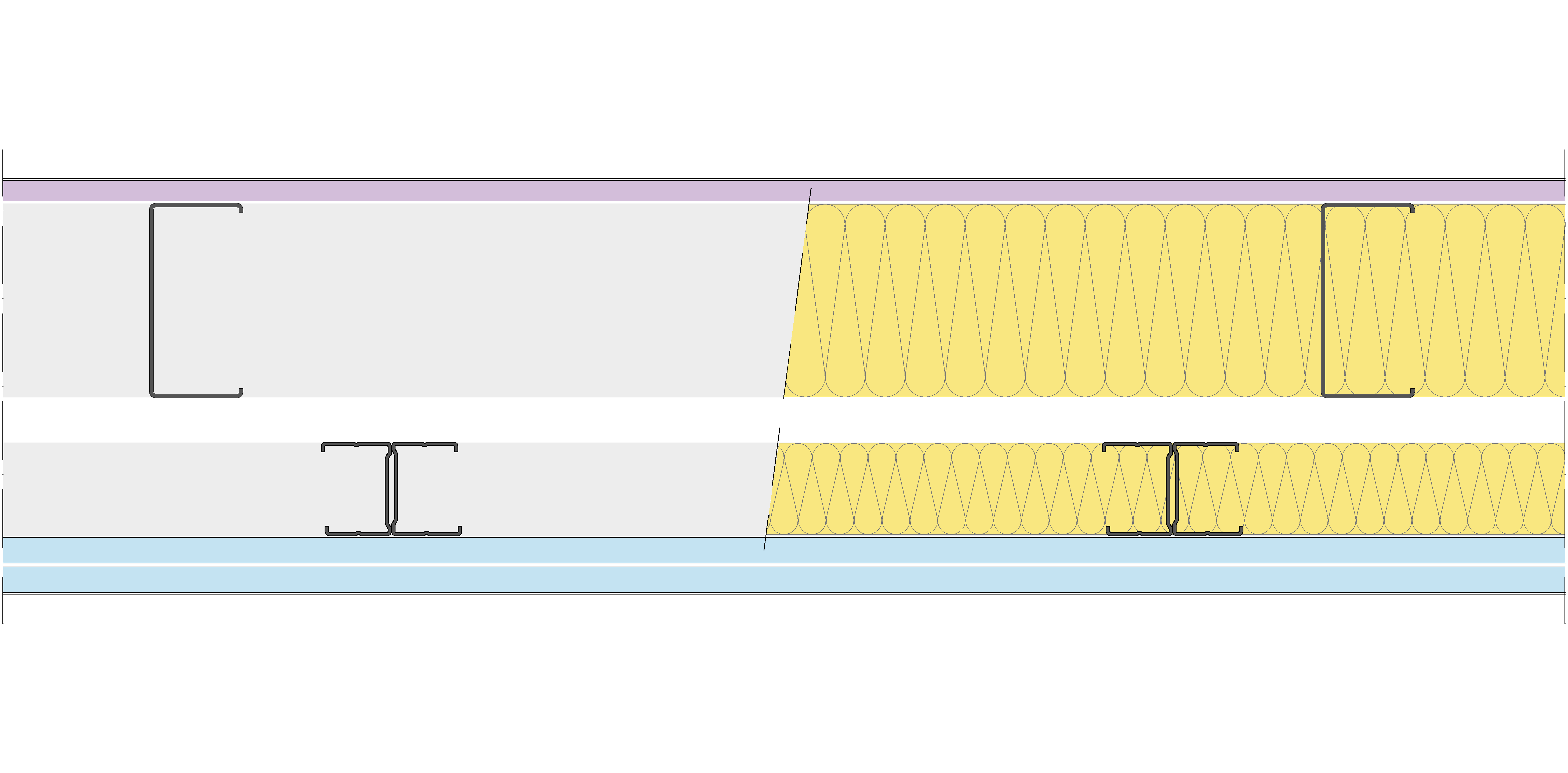 Fachada Ligera Pladur® EXO 190,5 (100-48-1 Z5/600 + e + 48-35H/400) WD + 2OMNIA 2MW