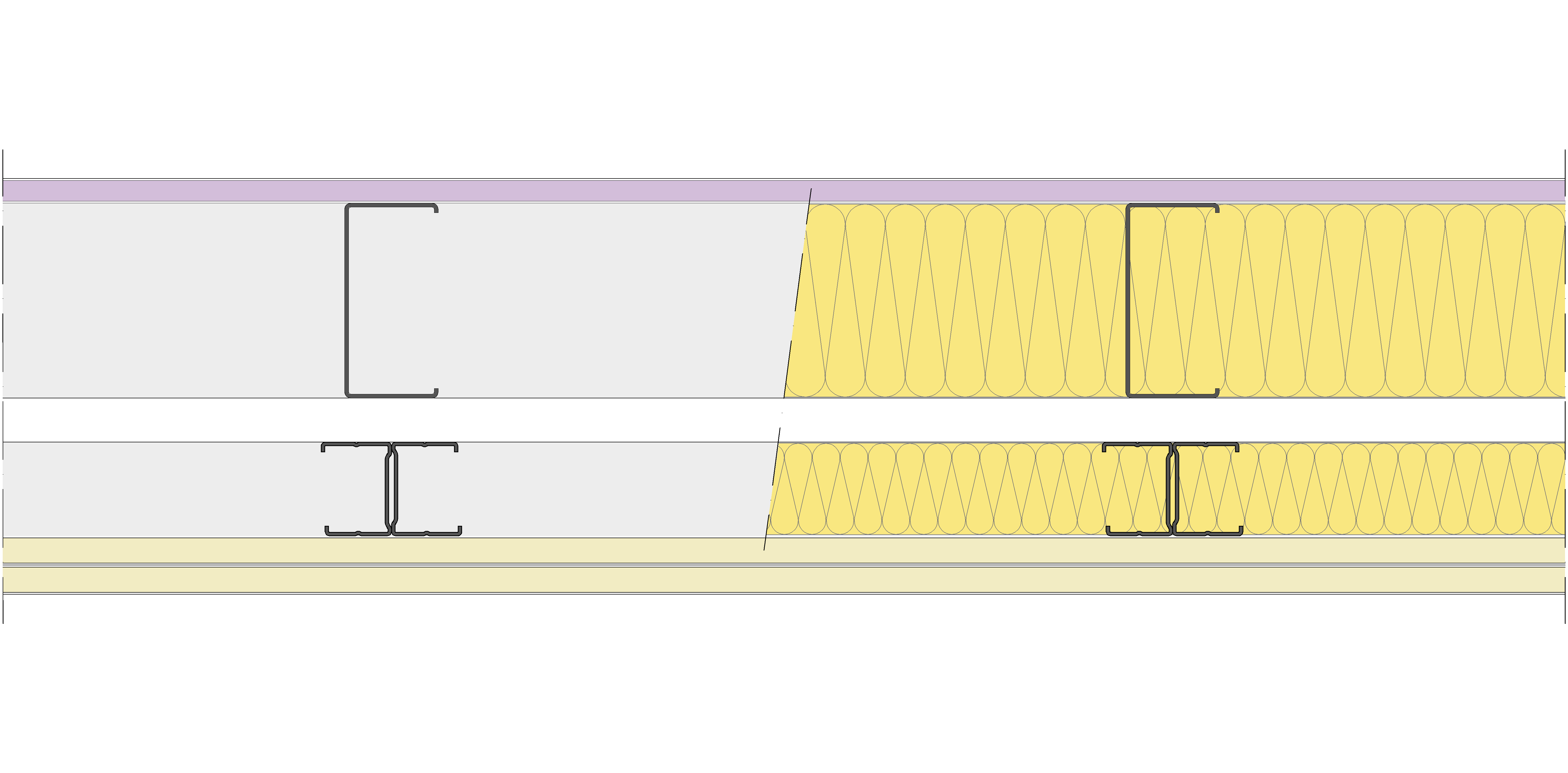 Fachada Ligera Pladur® EXO 190,5 (100-48-1 Z5/400 + e + 48-35H/400) WD + 2N 2MW