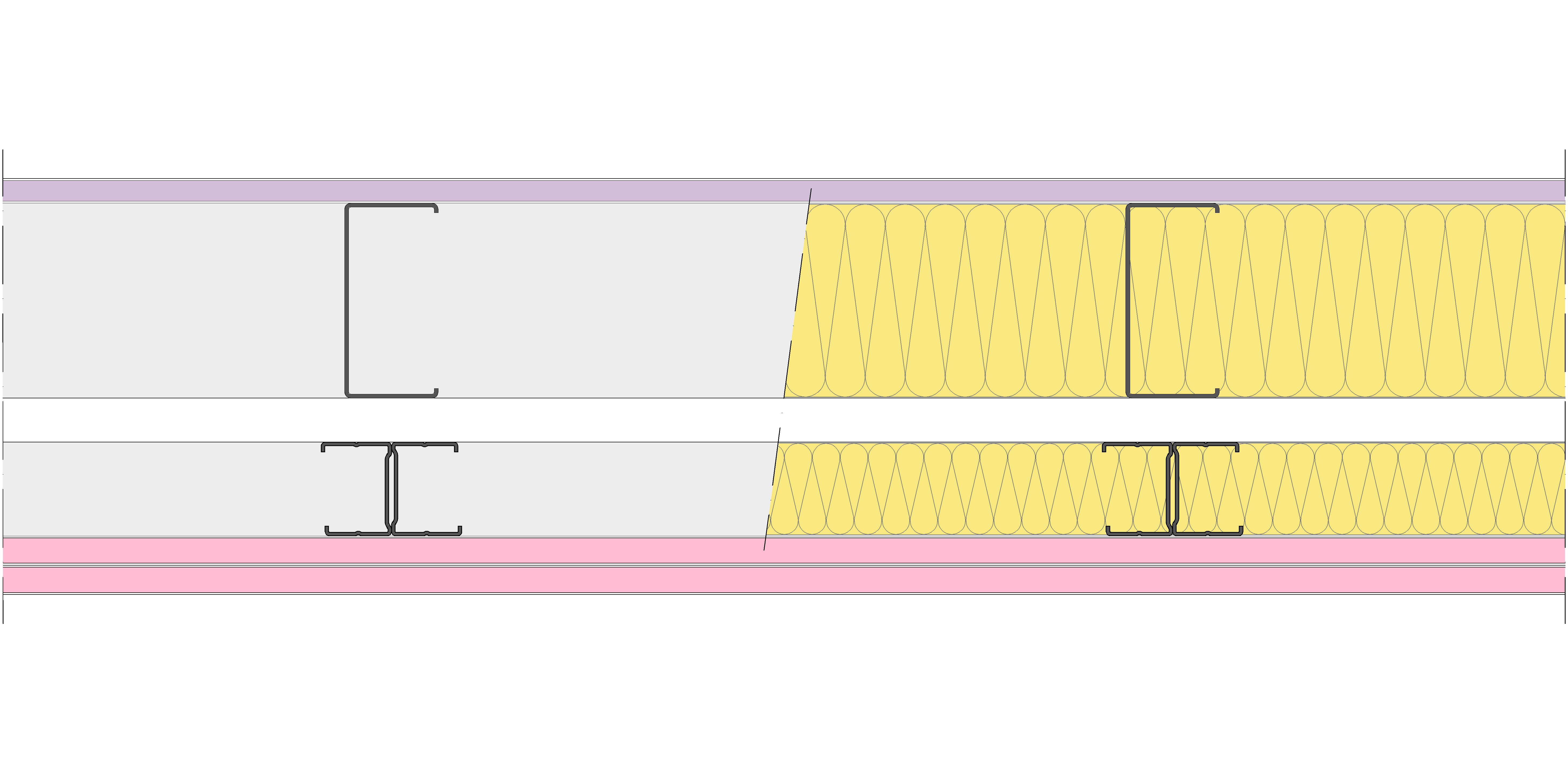 Fachada Ligera Pladur® EXO 190,5 (100-48-1 Z5/400 + e + 48-35H/400) WD + 2F 2MW