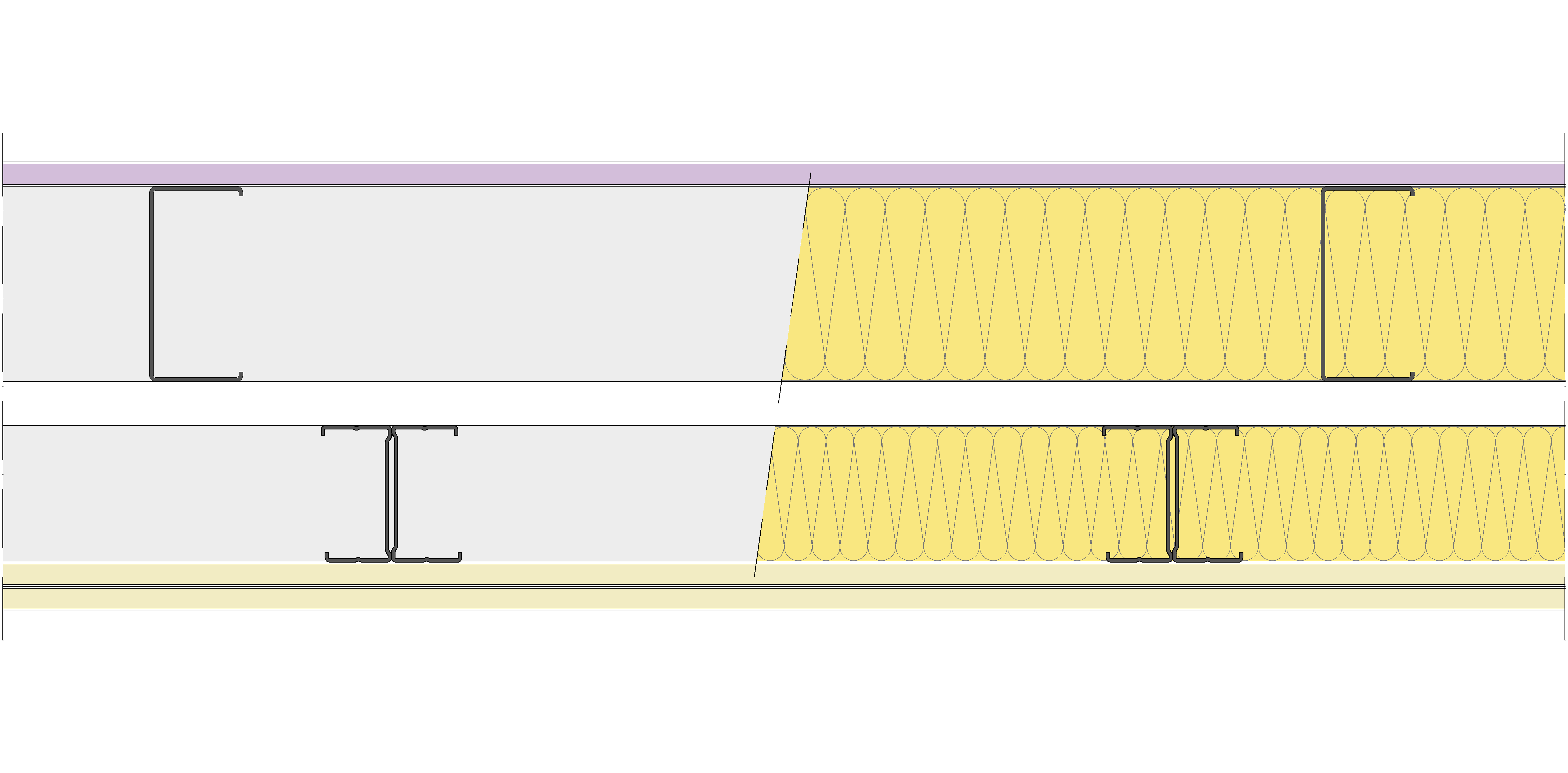 Fachada Ligera Pladur® EXO 207,5 (100-48-1 Z5/600 + e + 70-35H/400) WD + 2N 2MW