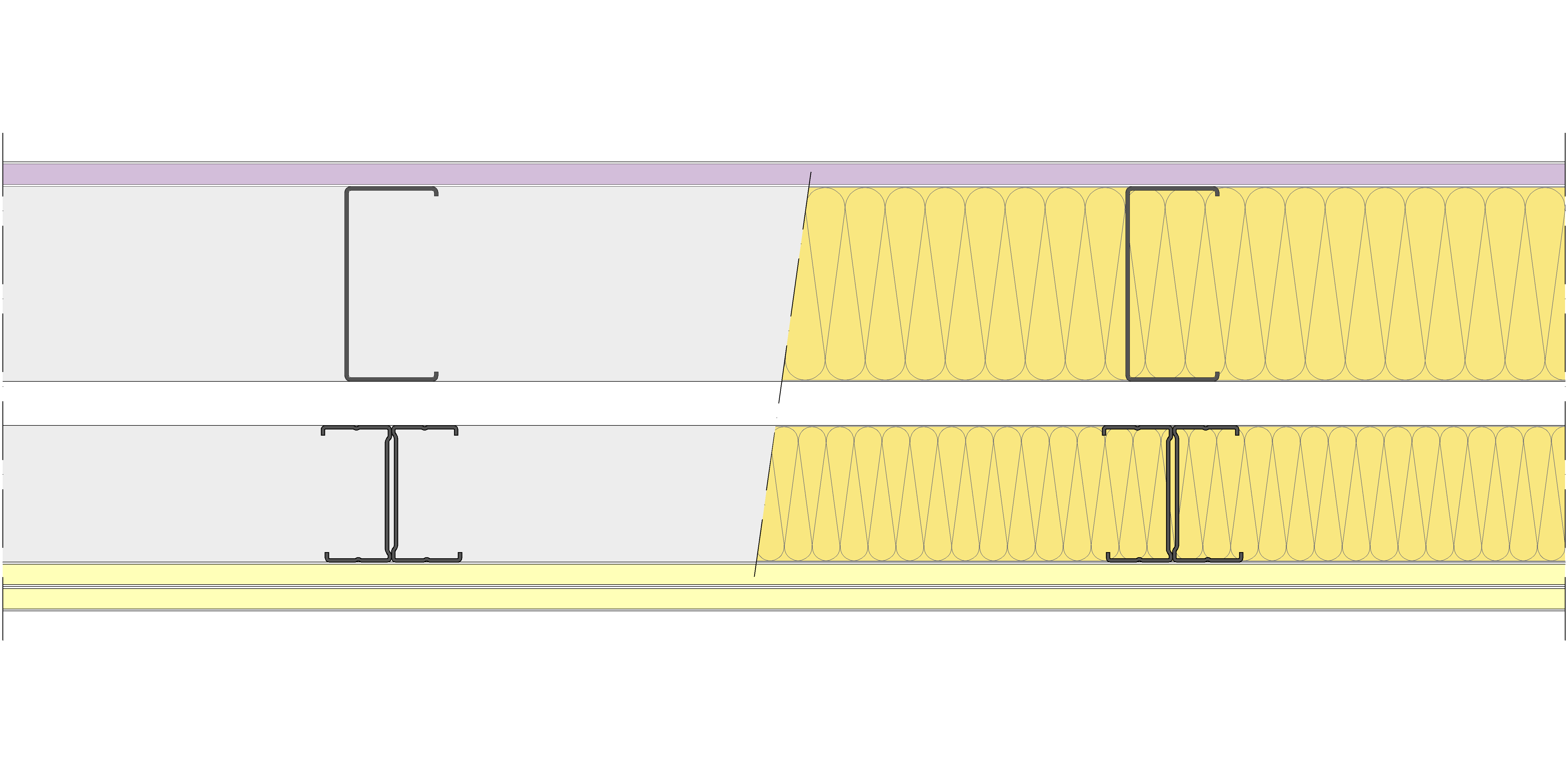 Fachada Ligera Pladur® EXO 207,5 (100-48-1 Z5/400 + e + 70-35H/400) WD + 2I 2MW