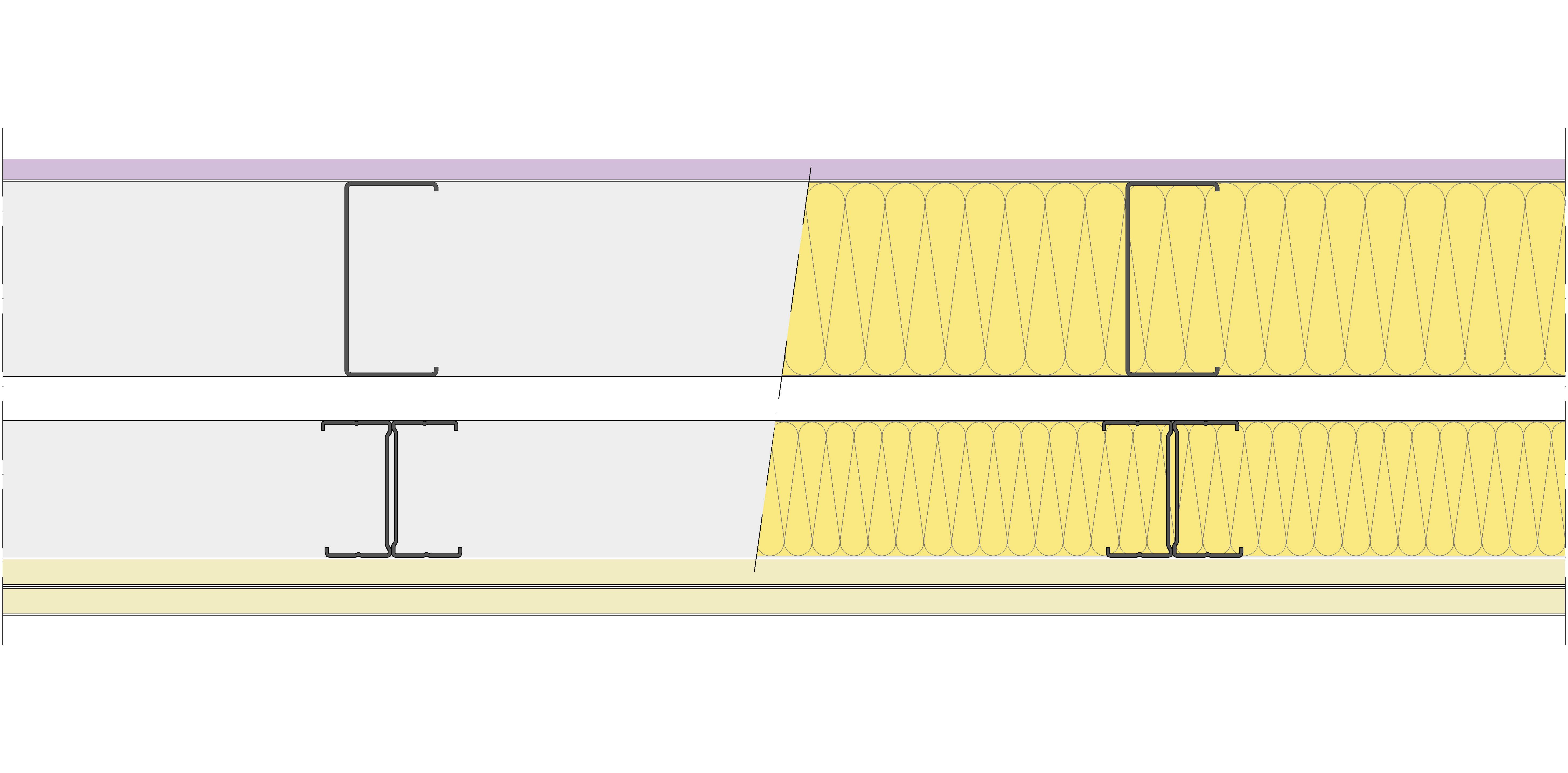 Fachada Ligera Pladur® EXO 212,5 (100-48-1 Z5/400 + e + 70-35H/400) WD + 2N 2MW