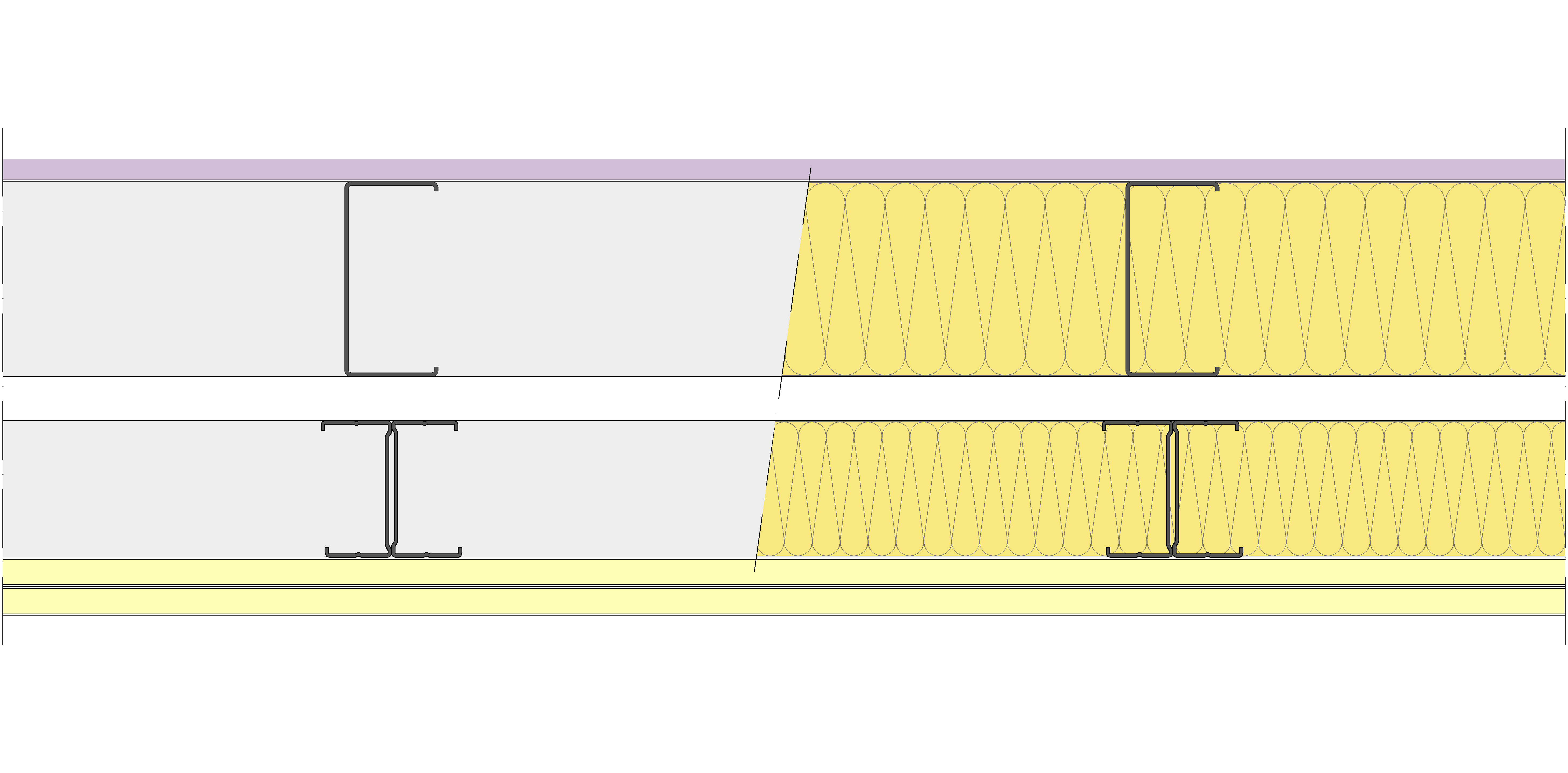 Fachada Ligera Pladur® EXO 212,5 (100-48-1 Z5/400 + e + 70-35H/400) WD + 2I 2MW