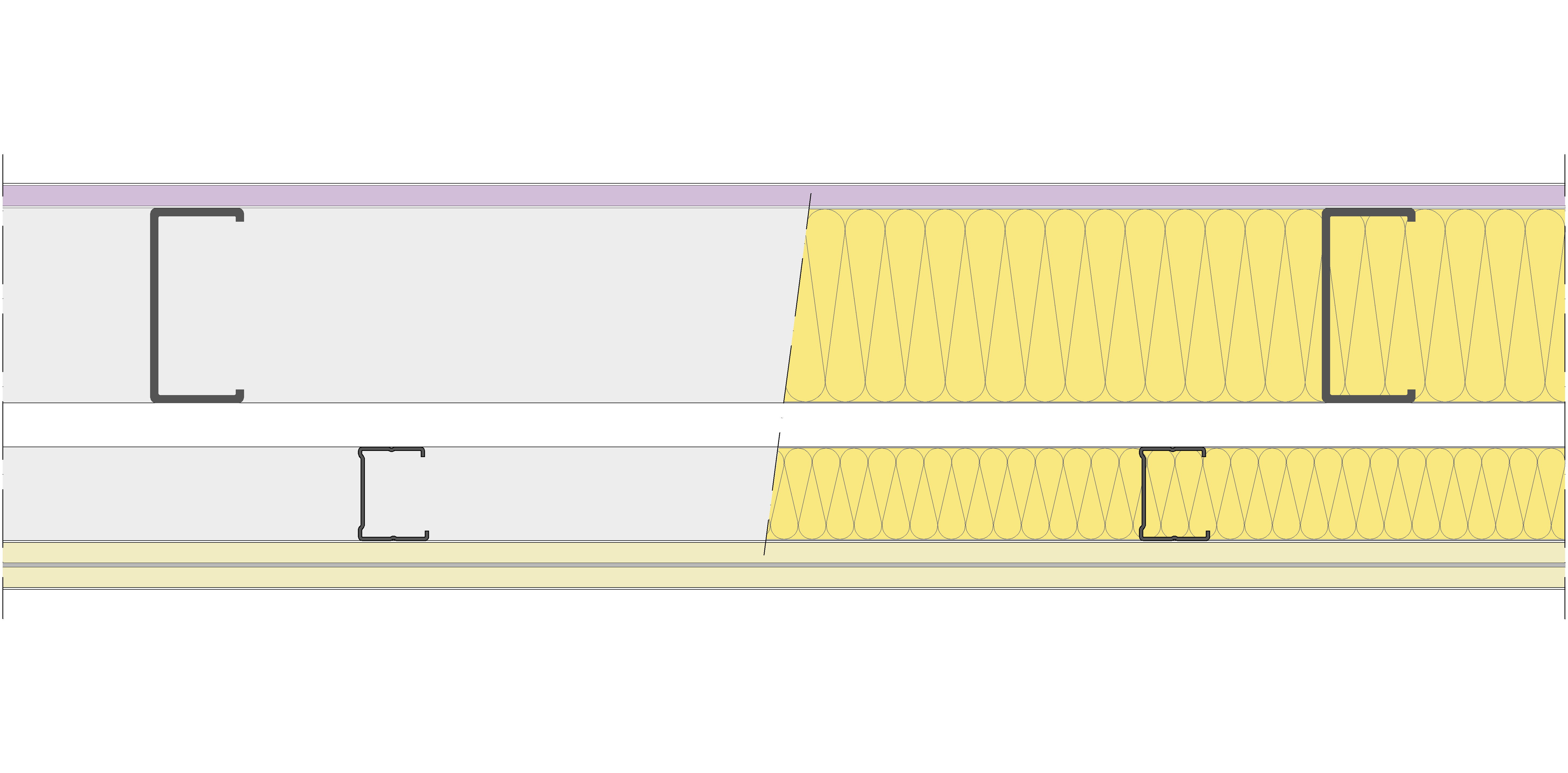 Fachada Ligera Pladur® EXO 185,5 (100-48-2 Z5/600 + e + 48-35/400) WD + 2N 2MW