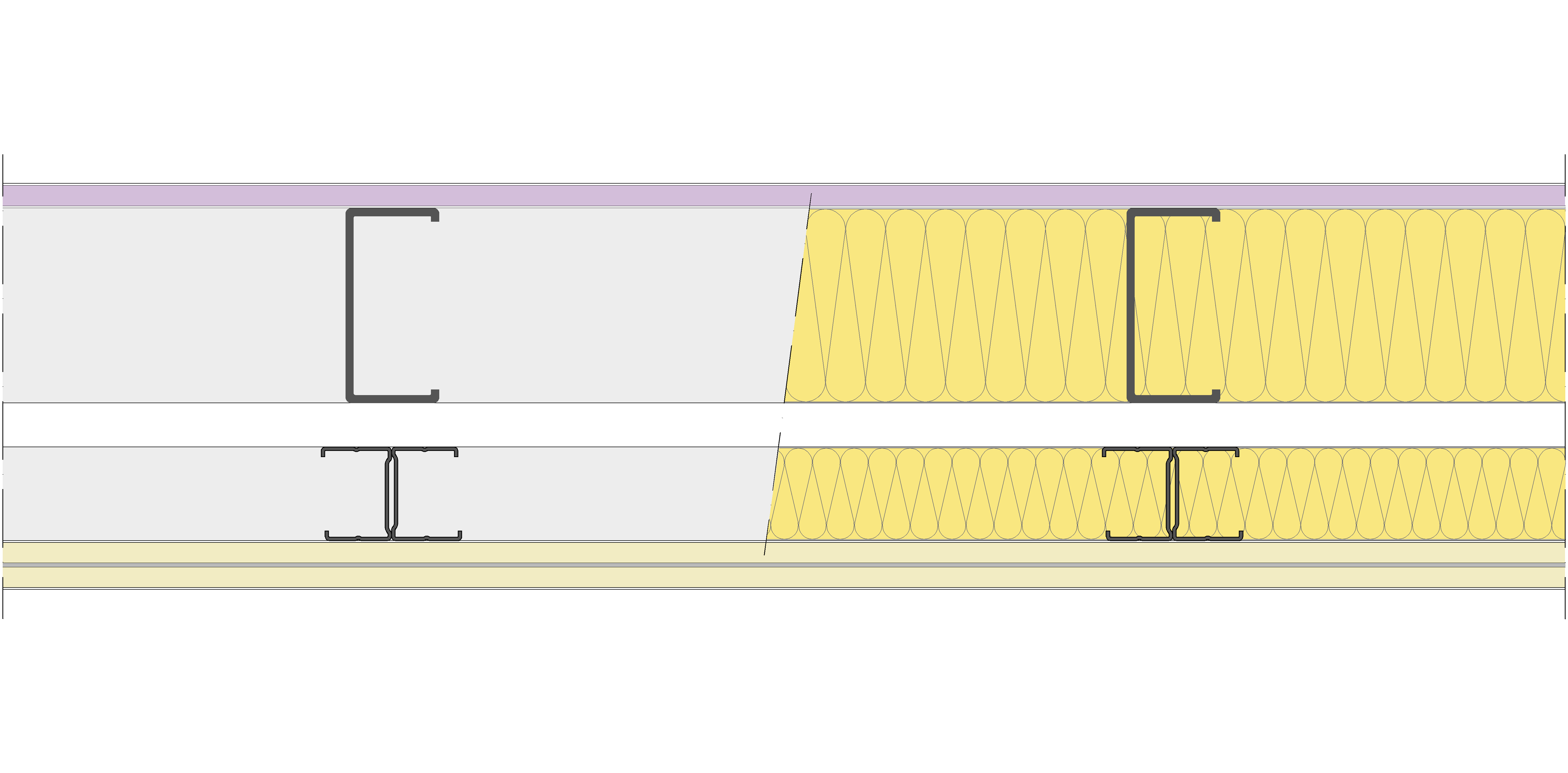 Fachada Ligera Pladur® EXO 185,5 (100-48-2 Z5/400 + e + 48-35H/400) WD + 2N 2MW