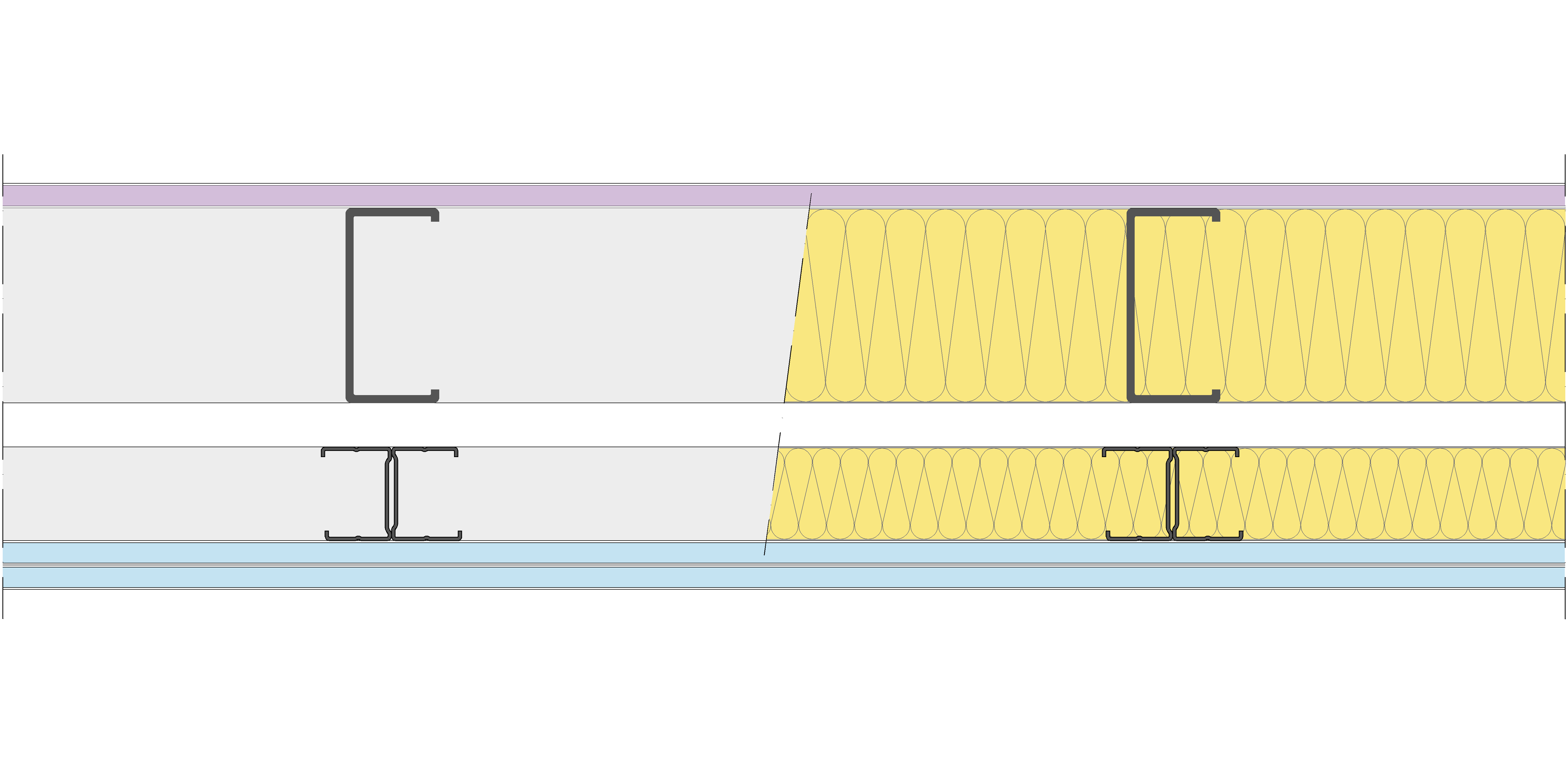 Fachada Ligera Pladur® EXO 185,5 (100-48-2 Z5/400 + e + 48-35H/400) WD + 2OMNIA 2MW