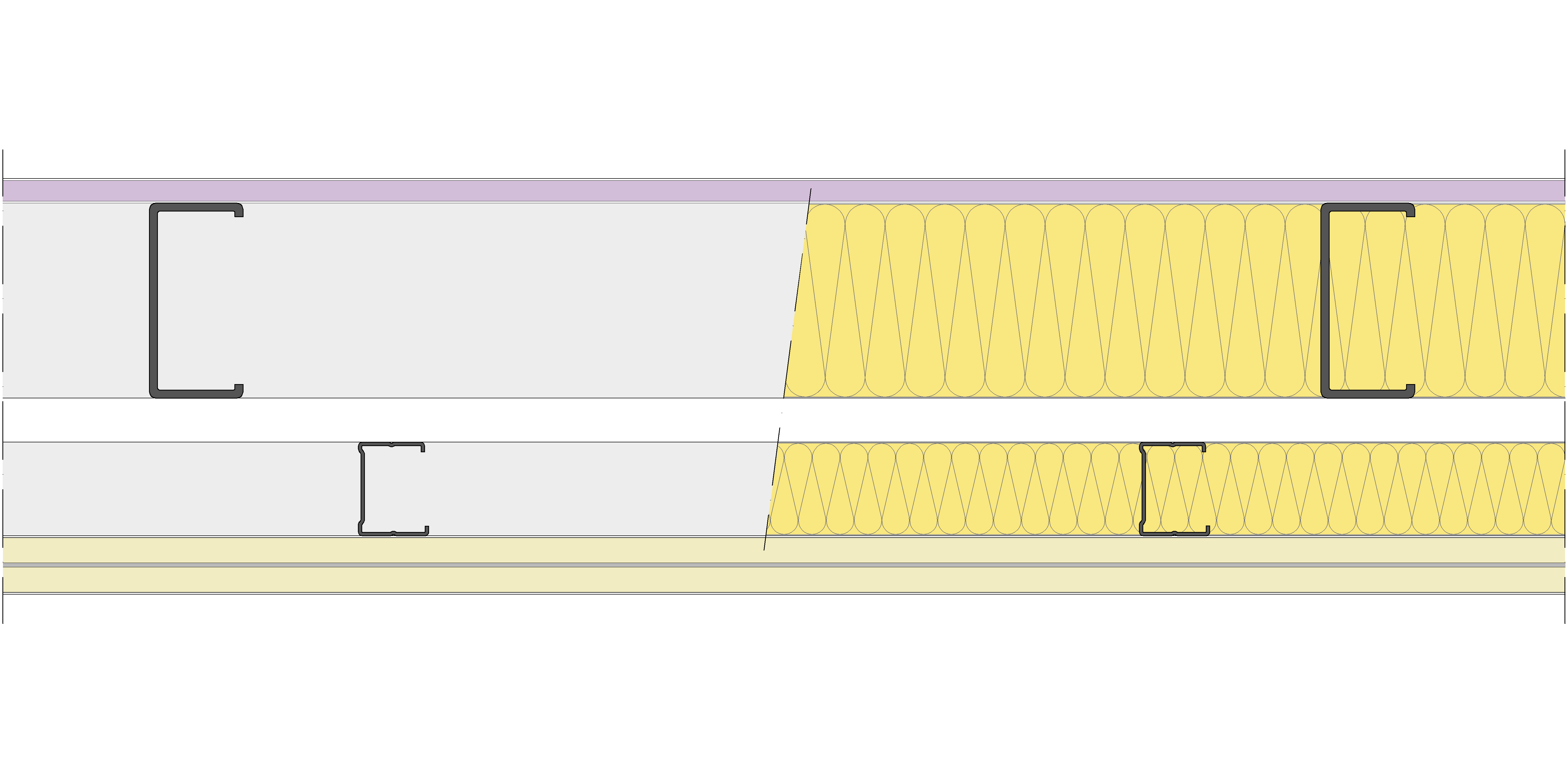 Fachada Ligera Pladur® EXO 190,5 (100-48-2 Z5/600 + e + 48-35/400) WD + 2N 2MW