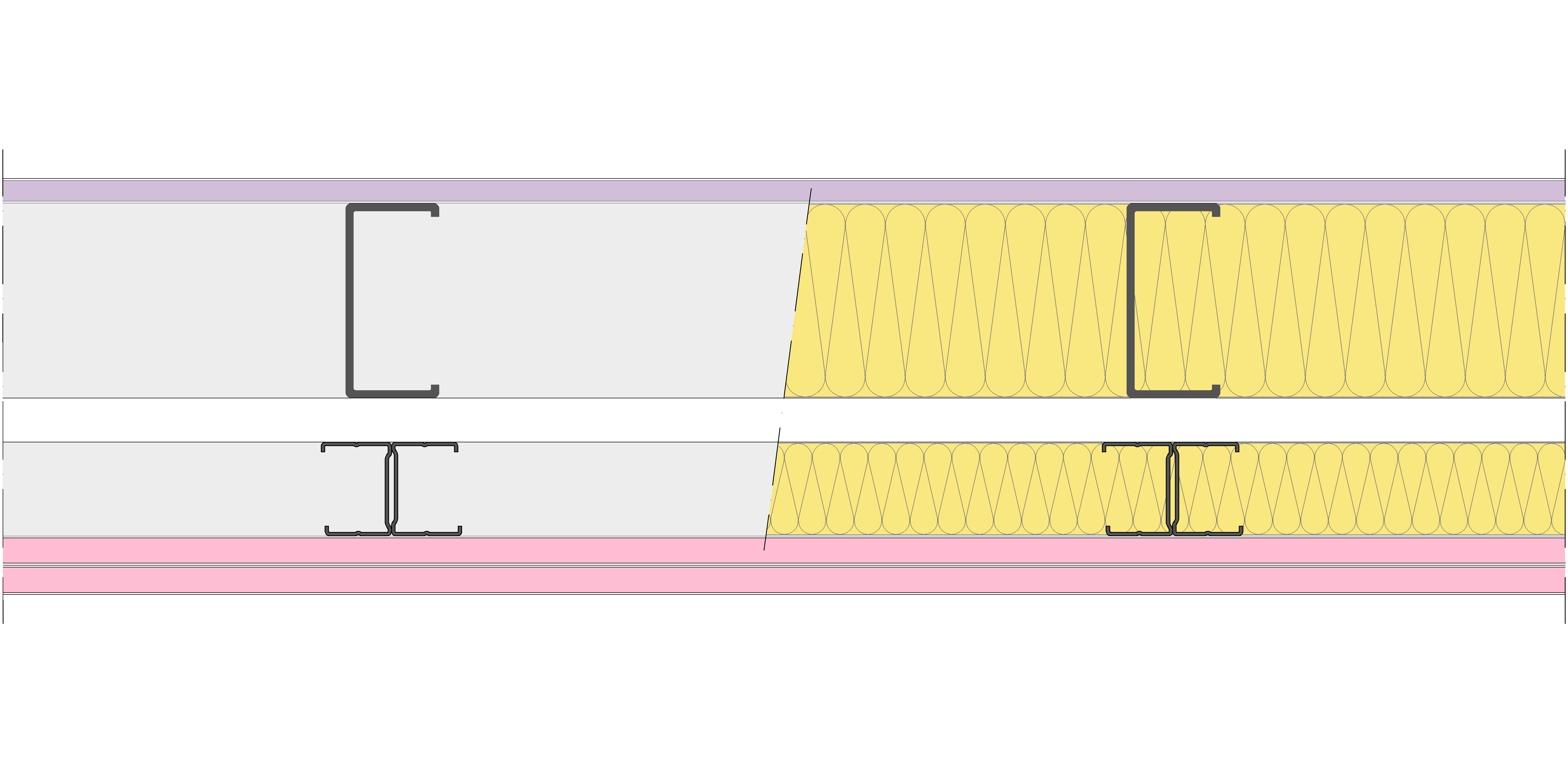 Fachada Ligera Pladur® EXO 190,5 (100-48-2 Z5/400 + e + 48-35H/400) WD + 2F 2MW