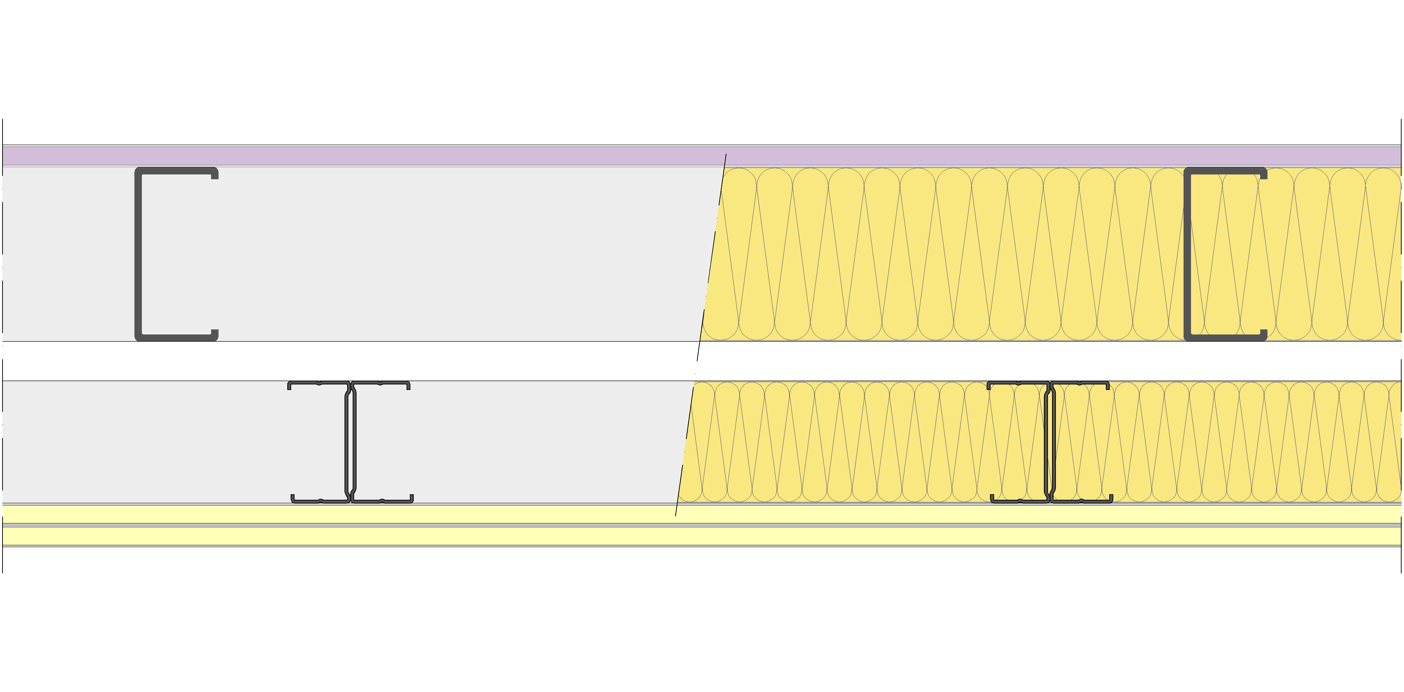 Fachada Ligera Pladur® EXO 207,5 (100-48-2 Z5/600 + e + 70-35H/400) WD + 2I 2MW