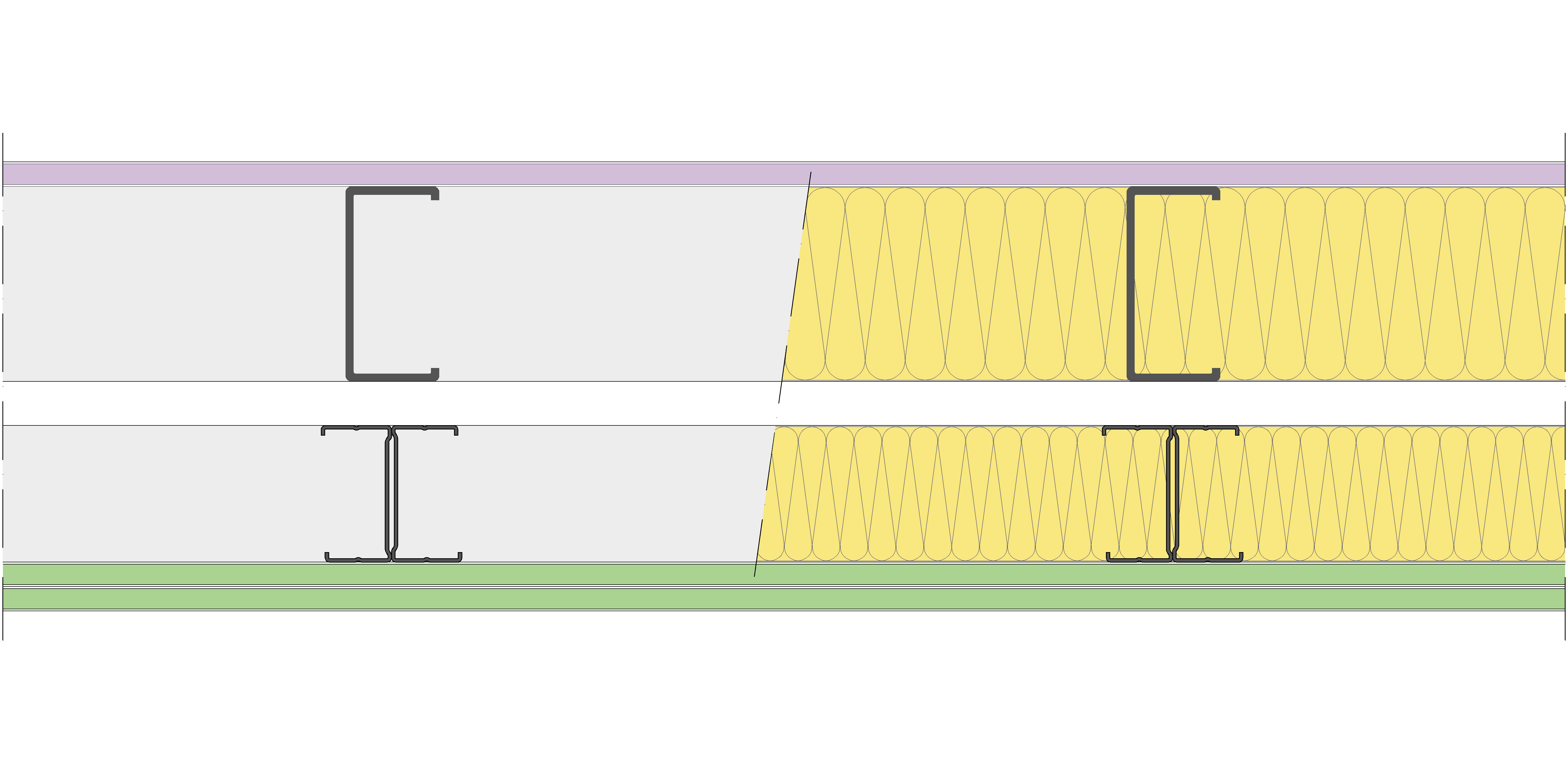 Fachada Ligera Pladur® EXO 207,5 (100-48-2 Z5/400 + e + 70-35H/400) WD + 2H1 2MW